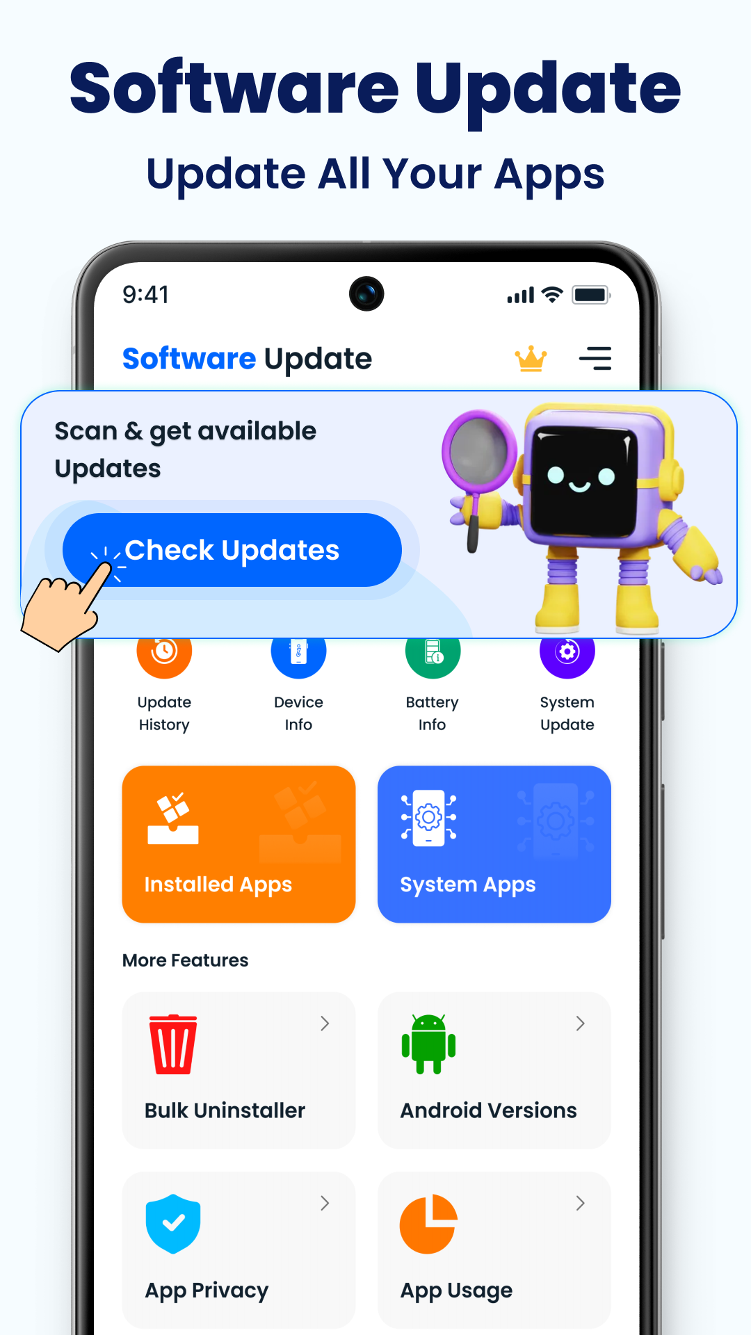 اسکرین شات 1 برنامه Update Software - Apps Updater