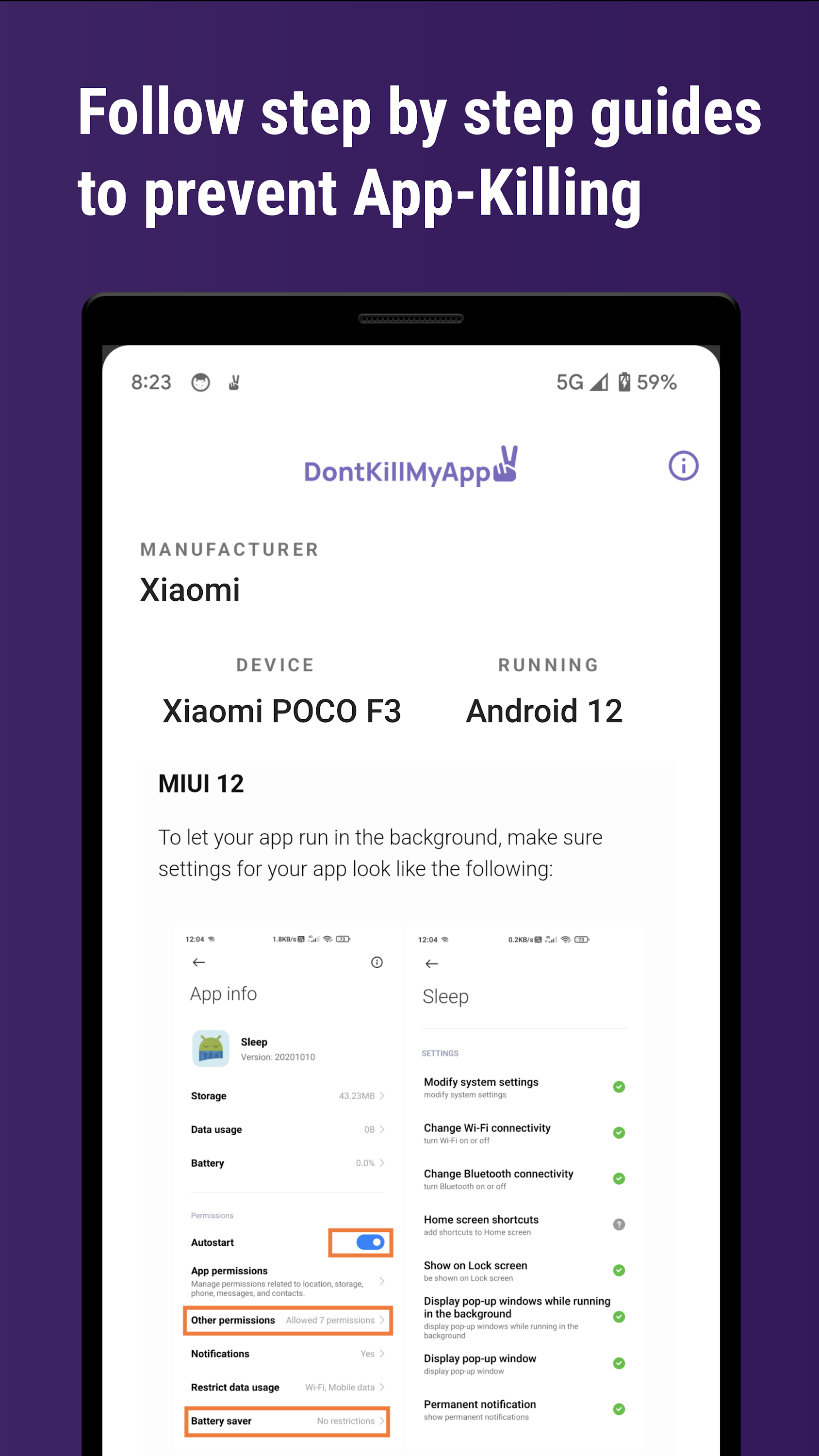 اسکرین شات 3 برنامه DontKillMyApp: Make apps work