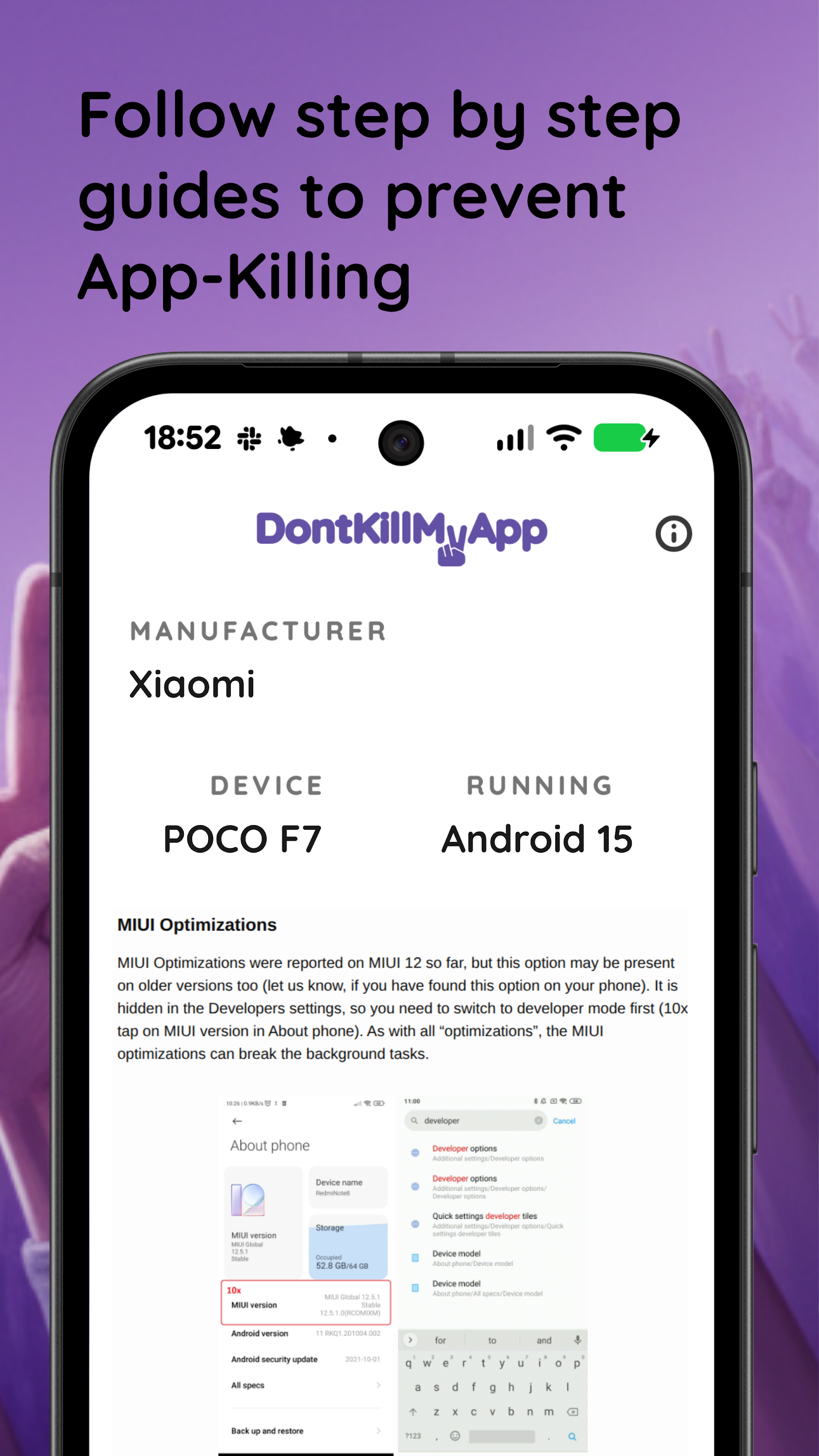 اسکرین شات 3 برنامه DontKillMyApp: Make apps work