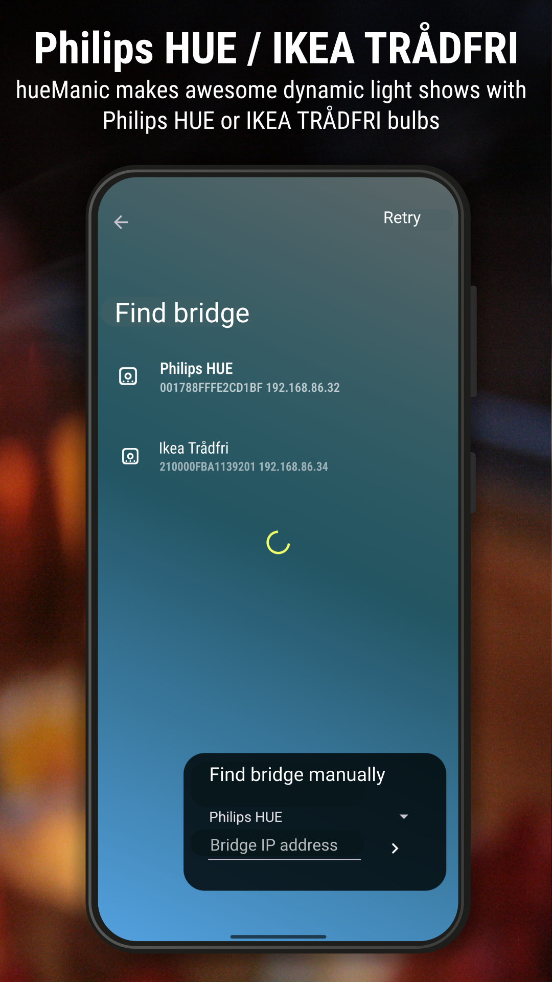 اسکرین شات 6 برنامه hueManic: HUE / Tradfri Show