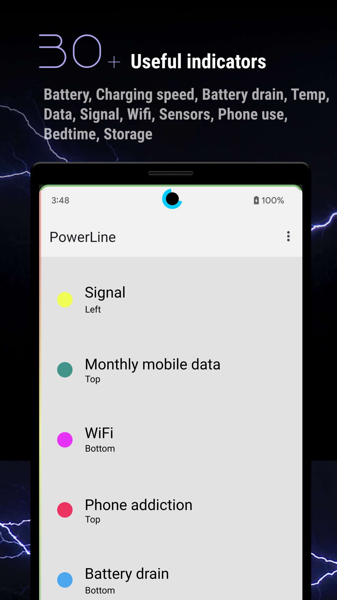 اسکرین شات 2 برنامه PowerLine: Status bar meters