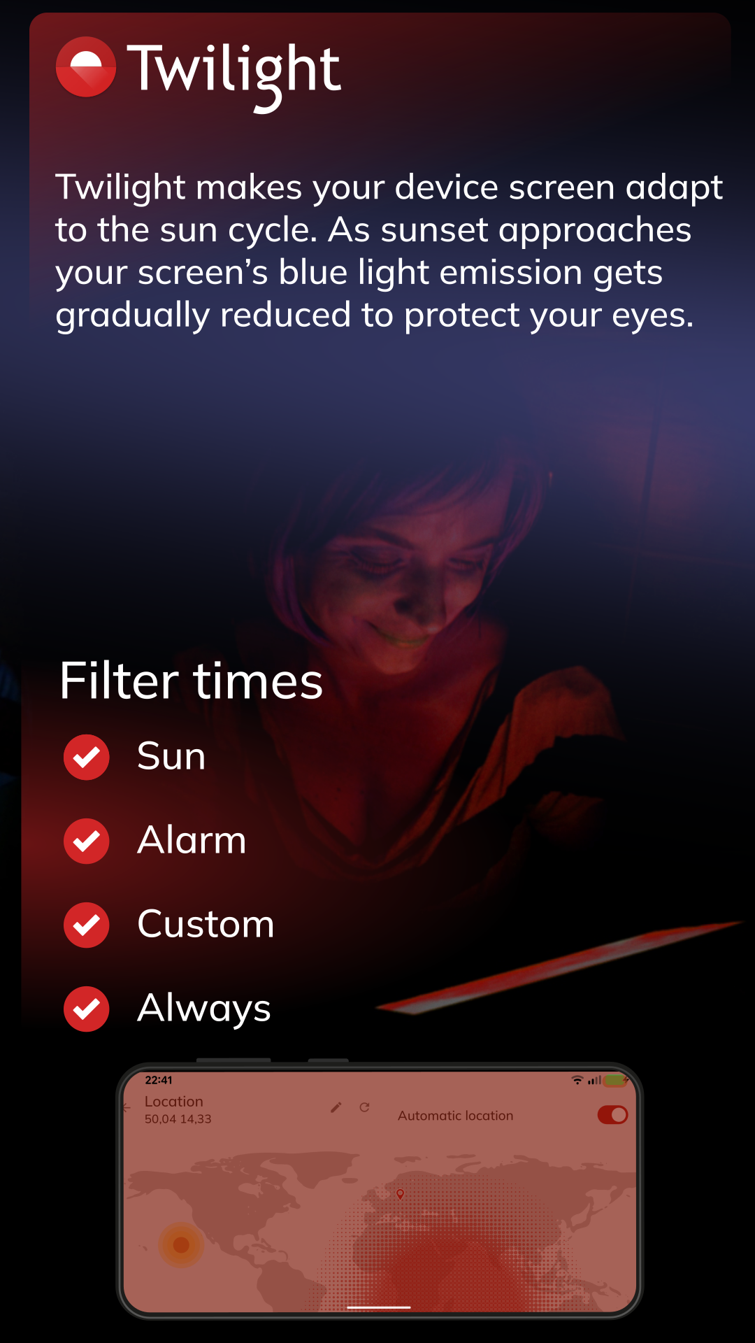 اسکرین شات 3 برنامه Twilight: Blue light filter