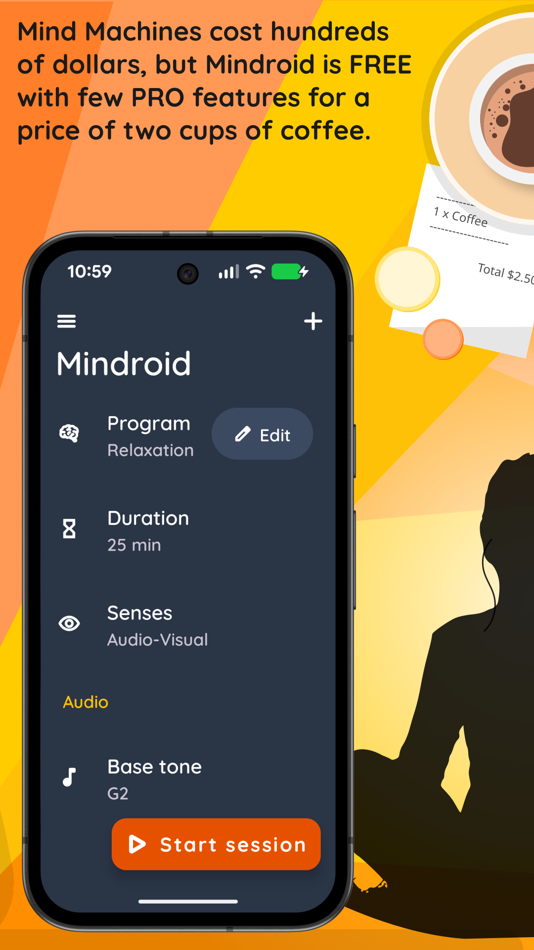 اسکرین شات 2 برنامه Mindroid: Relax, Focus, Sleep