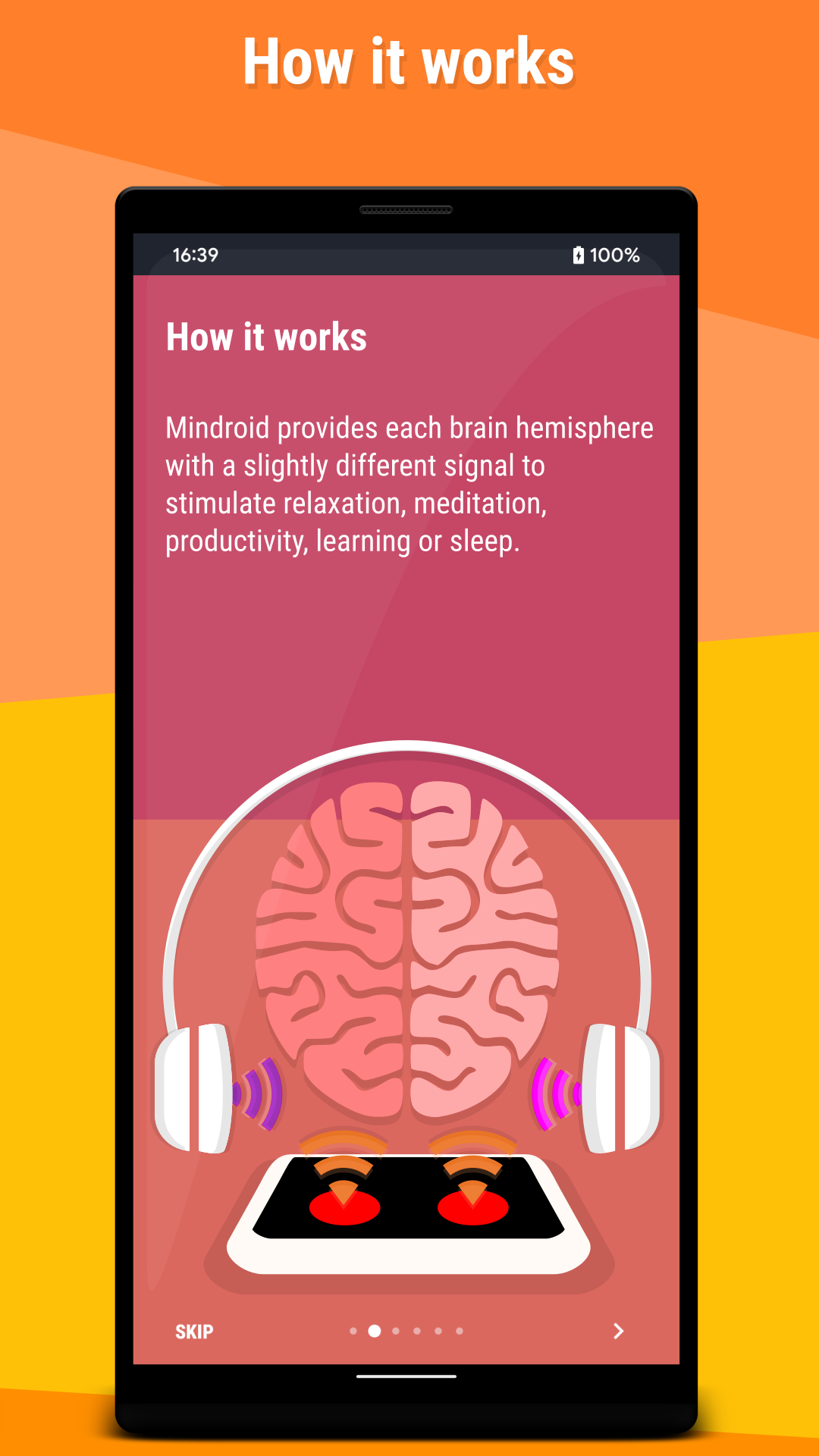 اسکرین شات 4 برنامه Mindroid: Relax, Focus, Sleep
