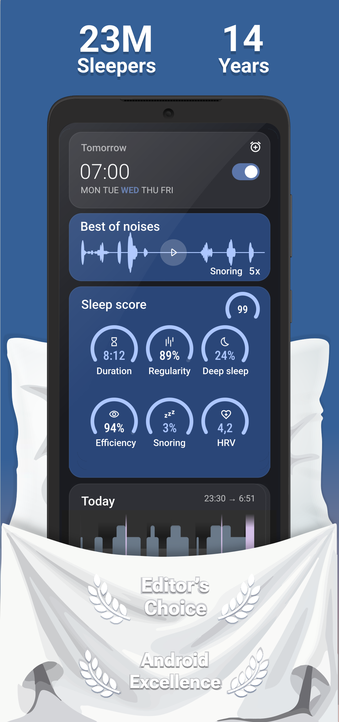اسکرین شات 1 برنامه Sleep as Android: Smart alarm