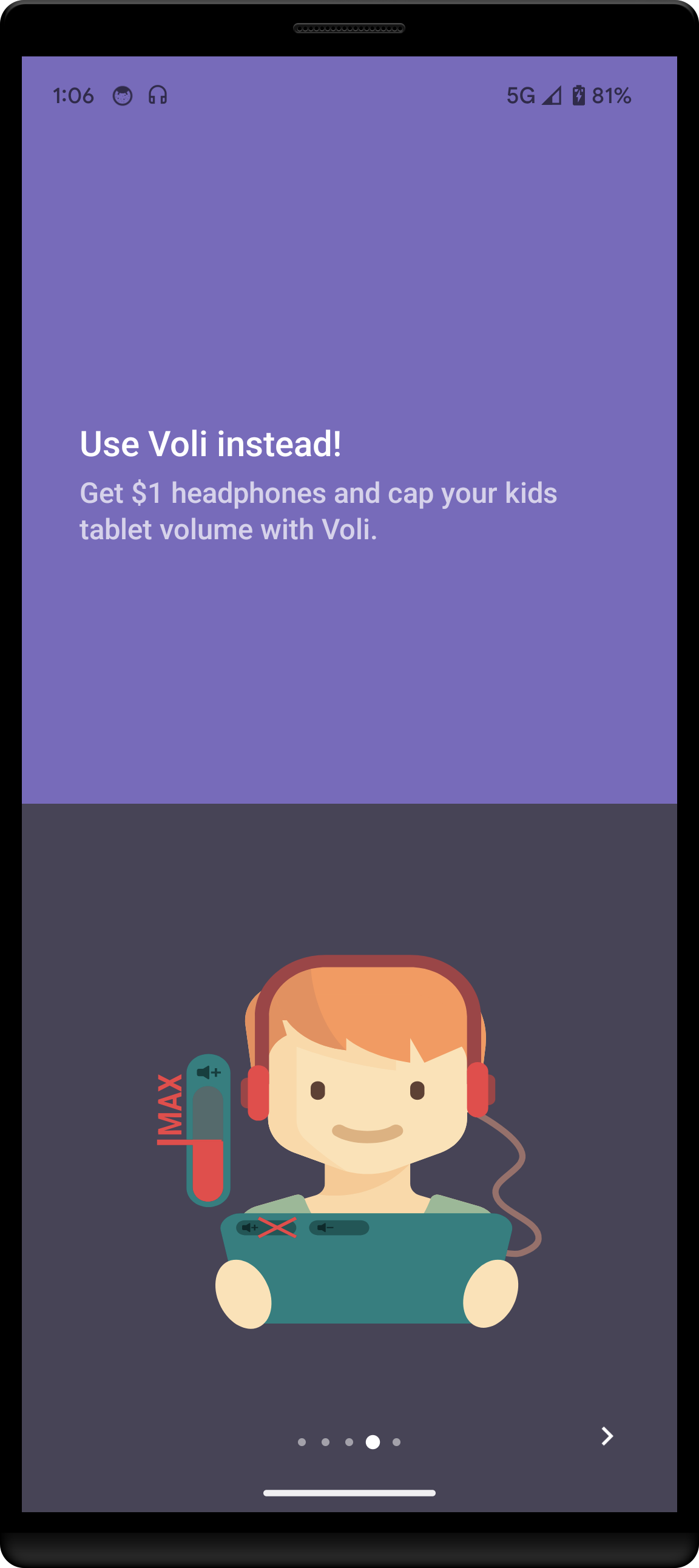 اسکرین شات 6 برنامه Voli: Volume limiter for Kids