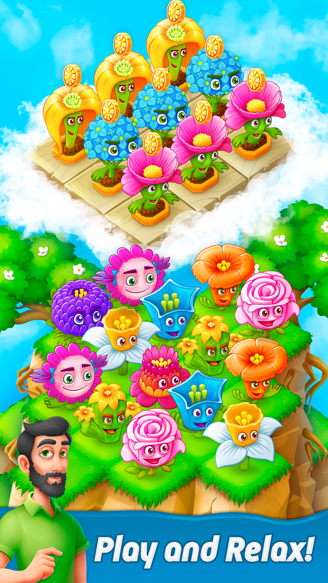 اسکرین شات 2 بازی Blooming Flowers Merge Game