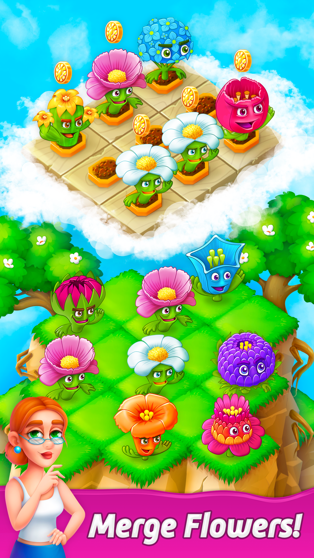 اسکرین شات 1 بازی Blooming Flowers Merge Game