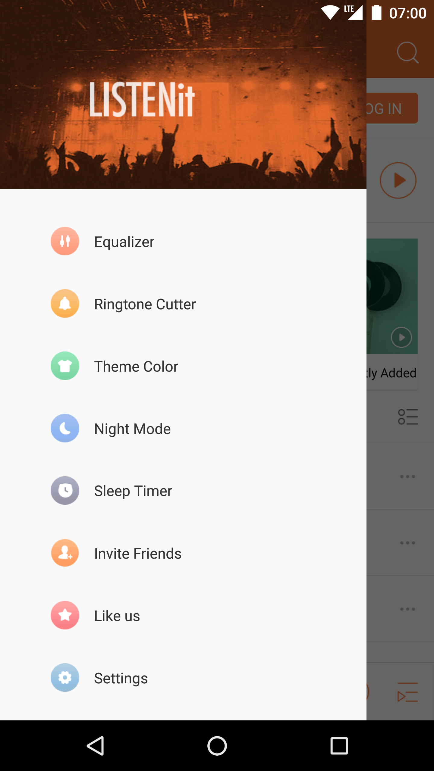اسکرین شات 2 برنامه Music Player - just LISTENit