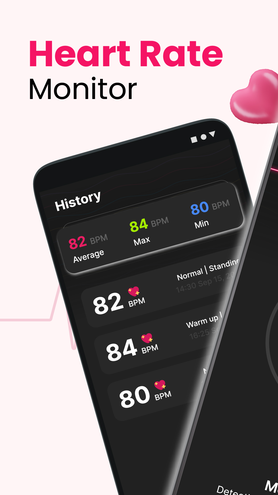 اسکرین شات 1 برنامه Heart Rate Monitor: BP Tracker