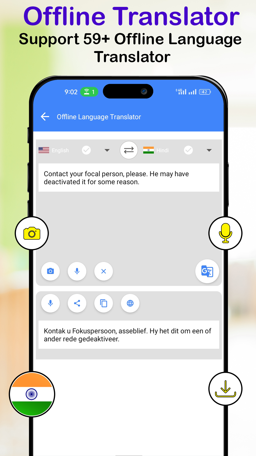 اسکرین شات 2 برنامه Offline Language Translator