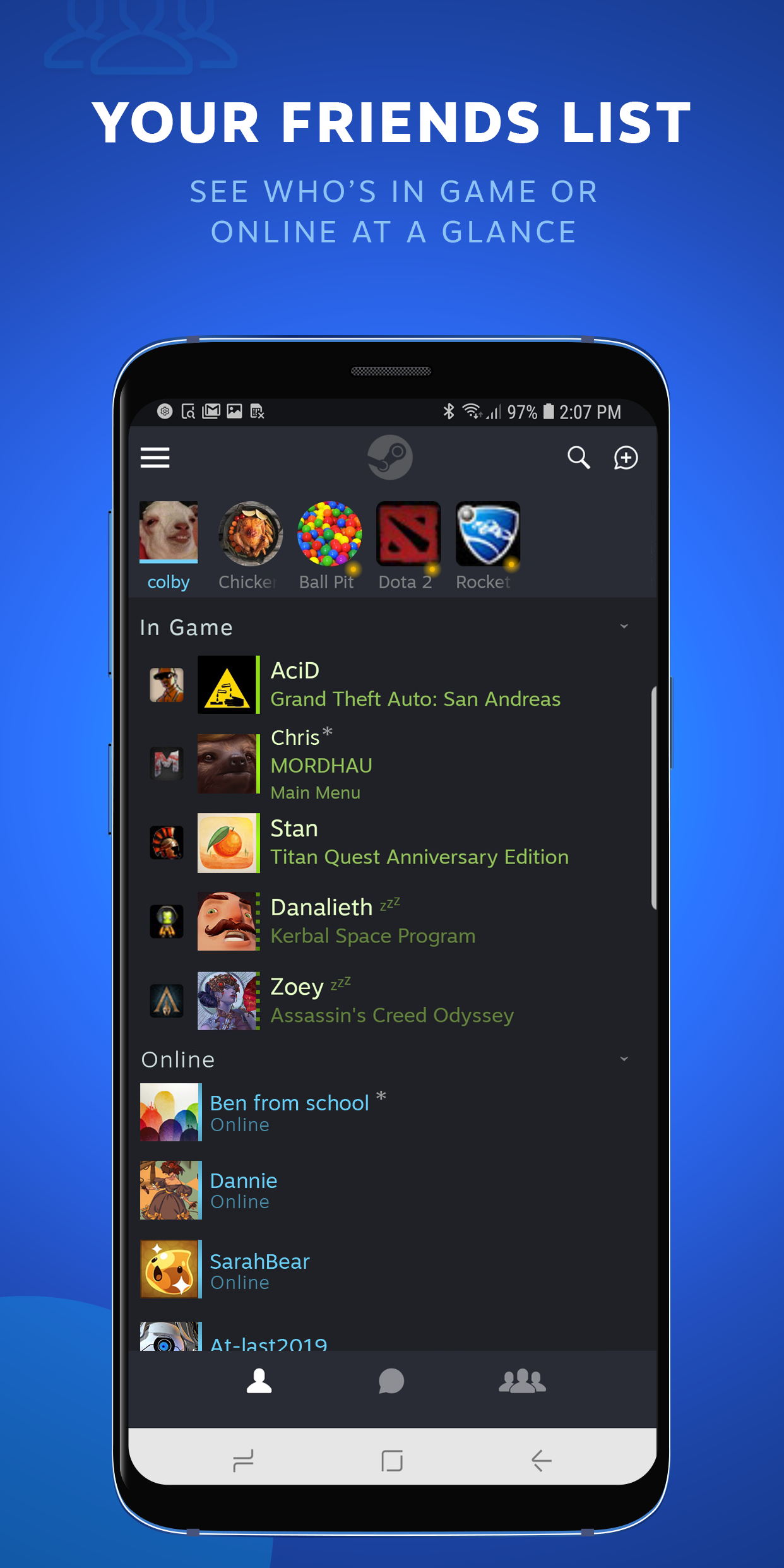 اسکرین شات 1 برنامه Steam Chat