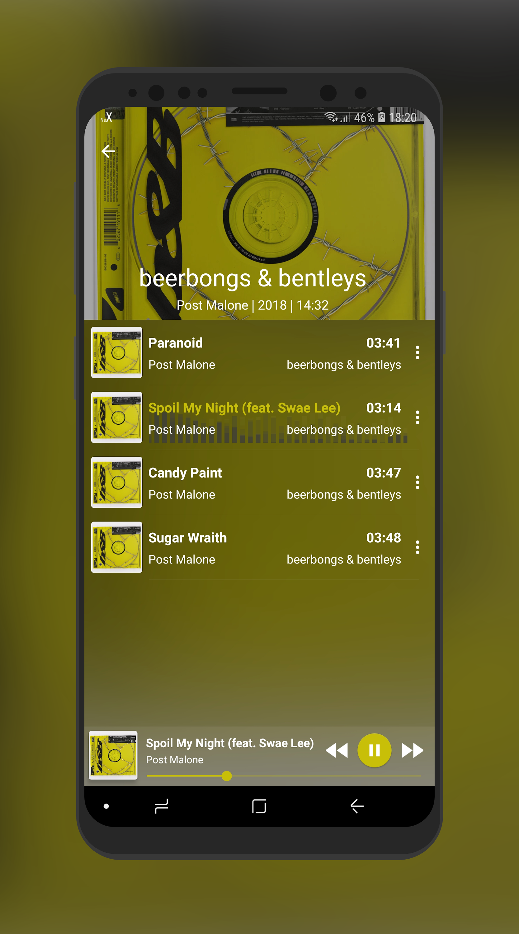 اسکرین شات 4 برنامه NeX - Music Player