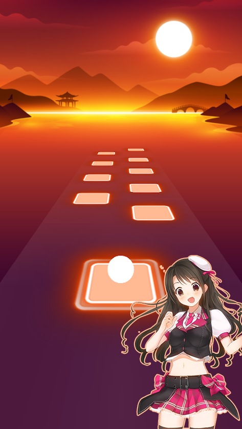 اسکرین شات 5 بازی Anime Tiles Hop - Piano Music