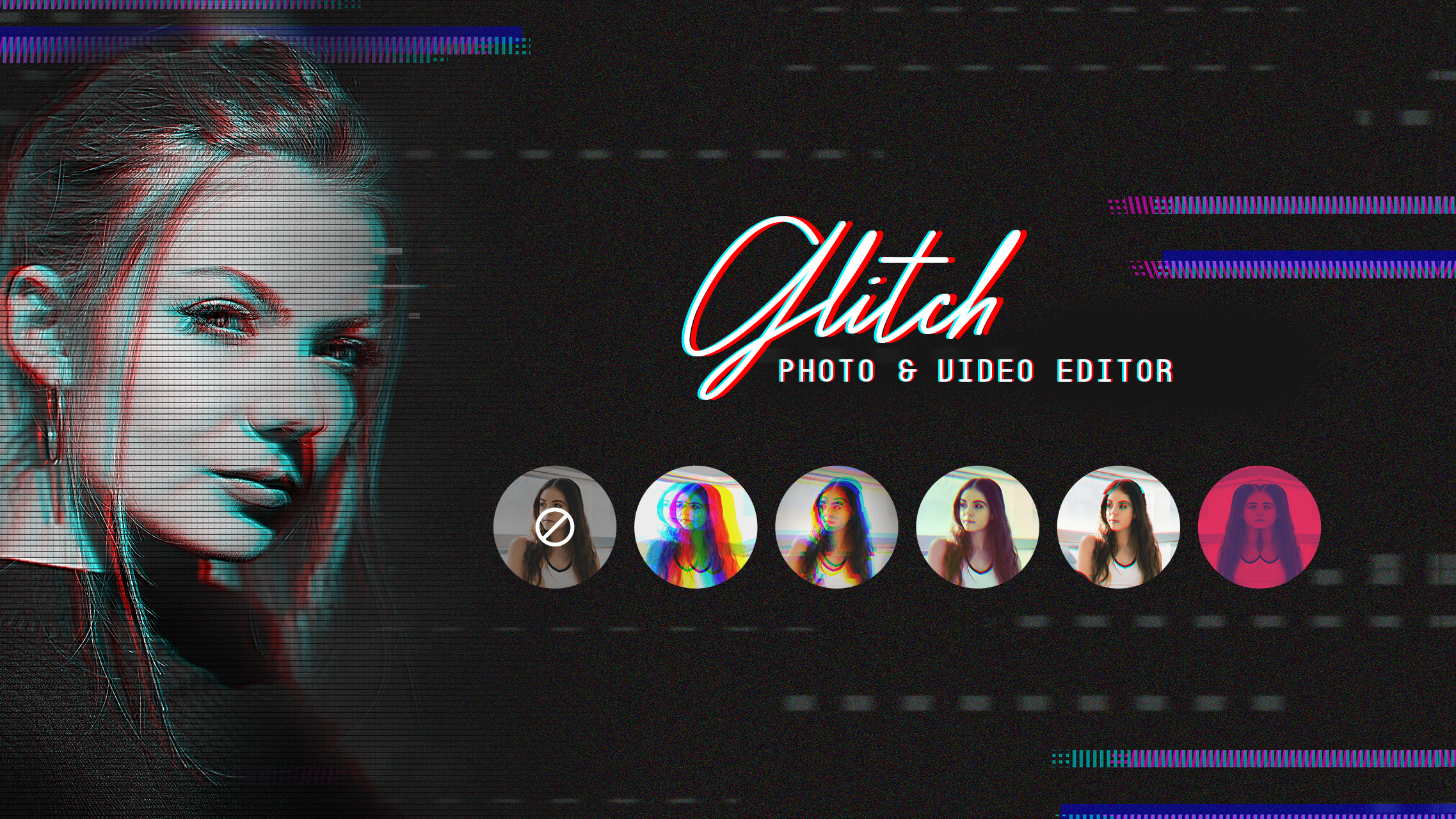 اسکرین شات 1 برنامه Glitch Photo and Video Editor