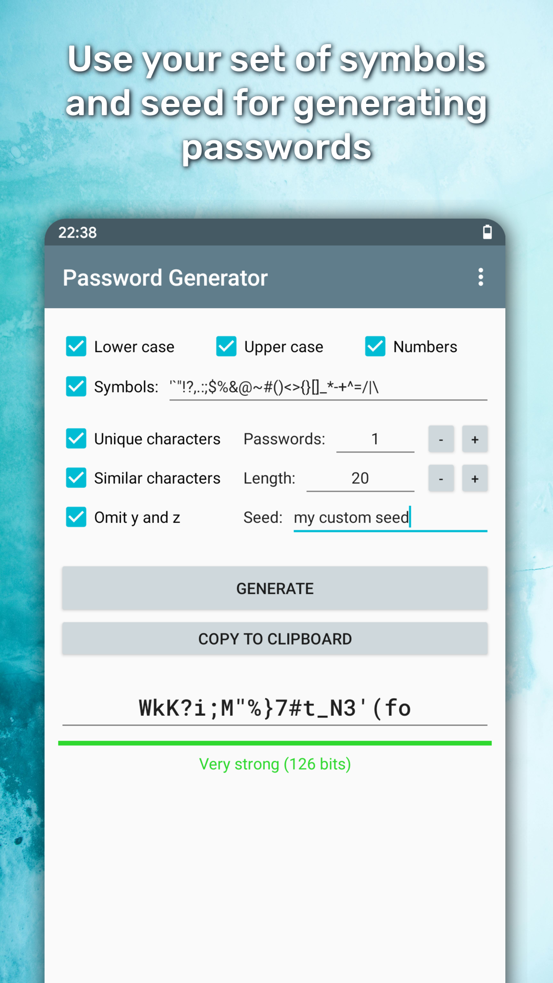 اسکرین شات 5 برنامه Password Generator