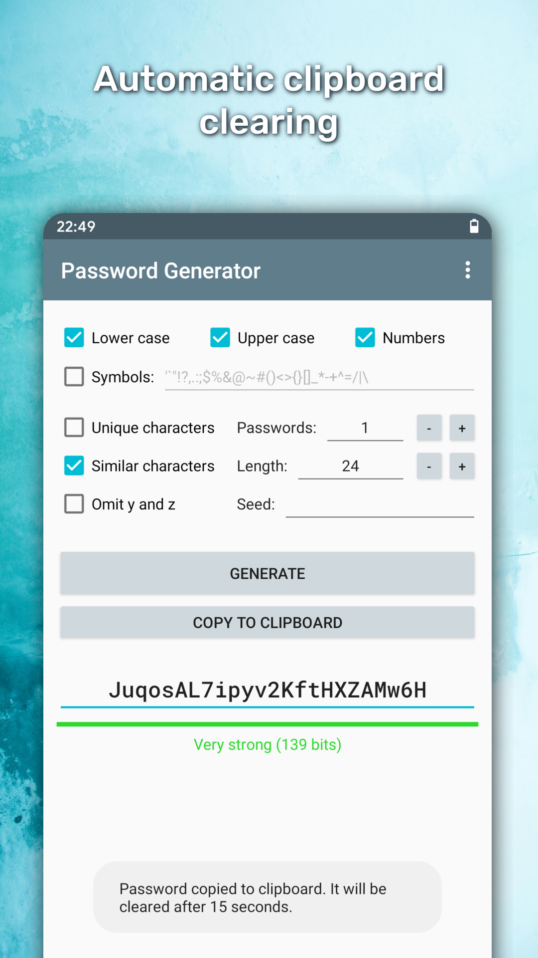 اسکرین شات 6 برنامه Password Generator