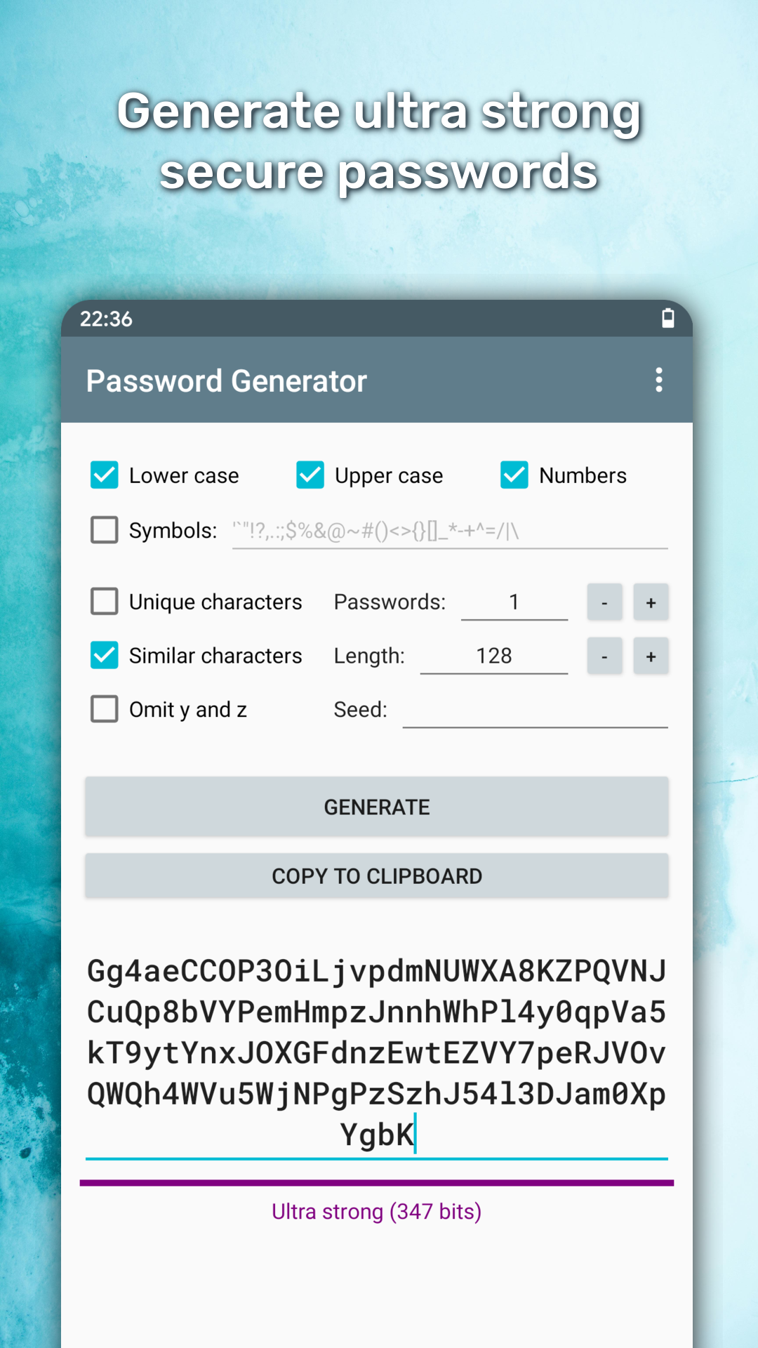 اسکرین شات 3 برنامه Password Generator