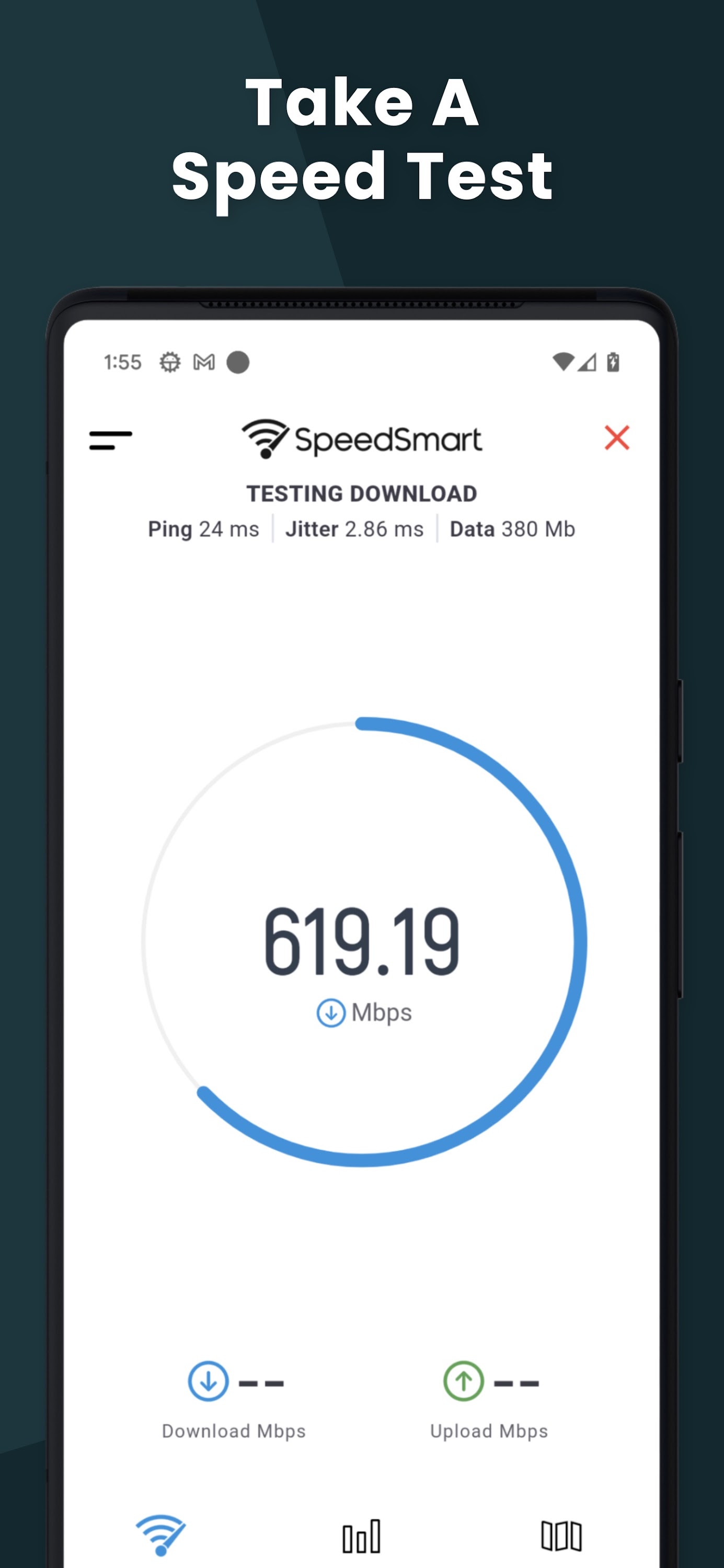 اسکرین شات 1 برنامه Speed Test Internet SpeedSmart