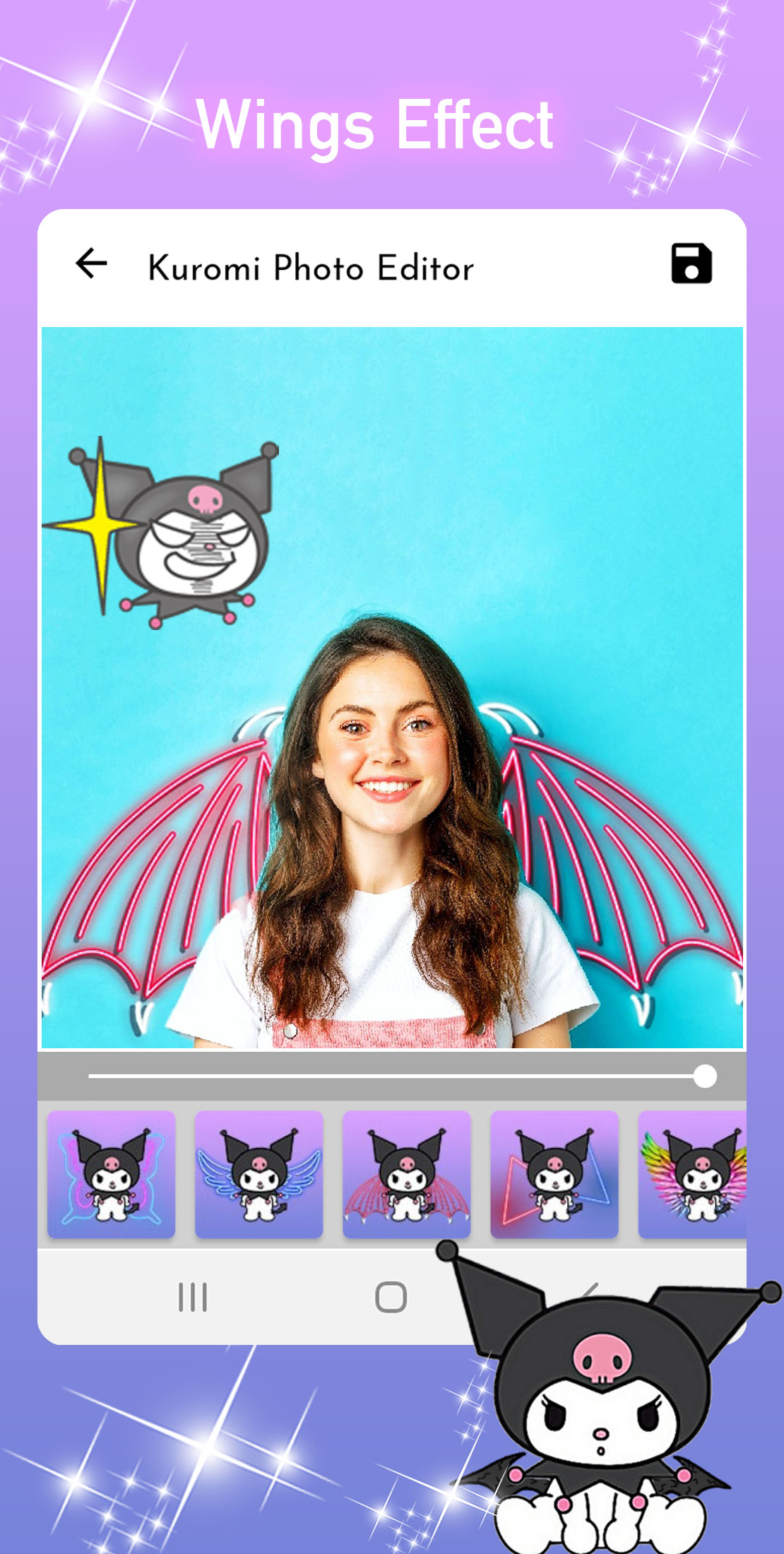 اسکرین شات 2 برنامه Kuromi Photo Editor Stickers