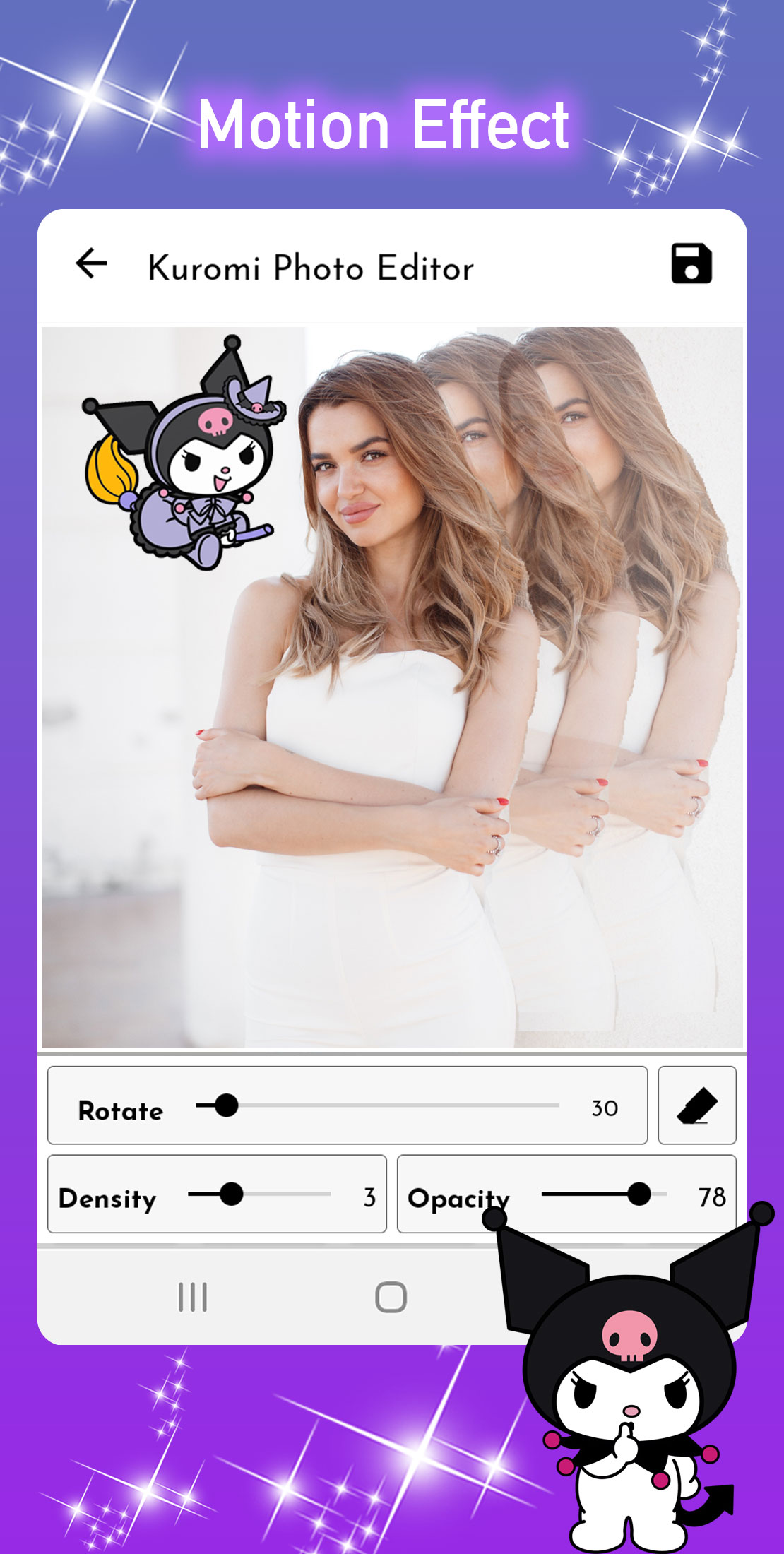 اسکرین شات 5 برنامه Kuromi Photo Editor Stickers