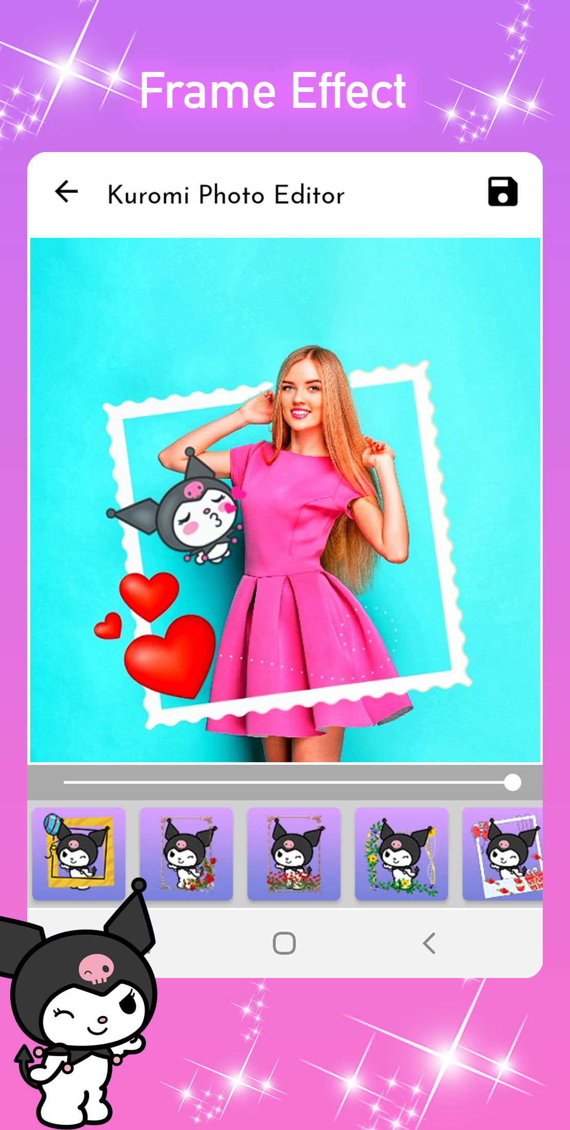 اسکرین شات 3 برنامه Kuromi Photo Editor Stickers