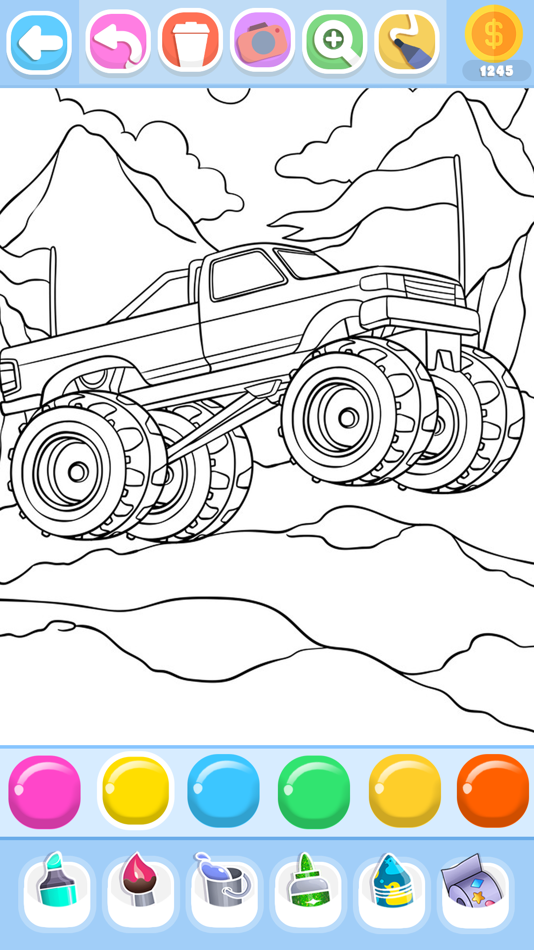 اسکرین شات 4 بازی Monster Car and Truck Coloring