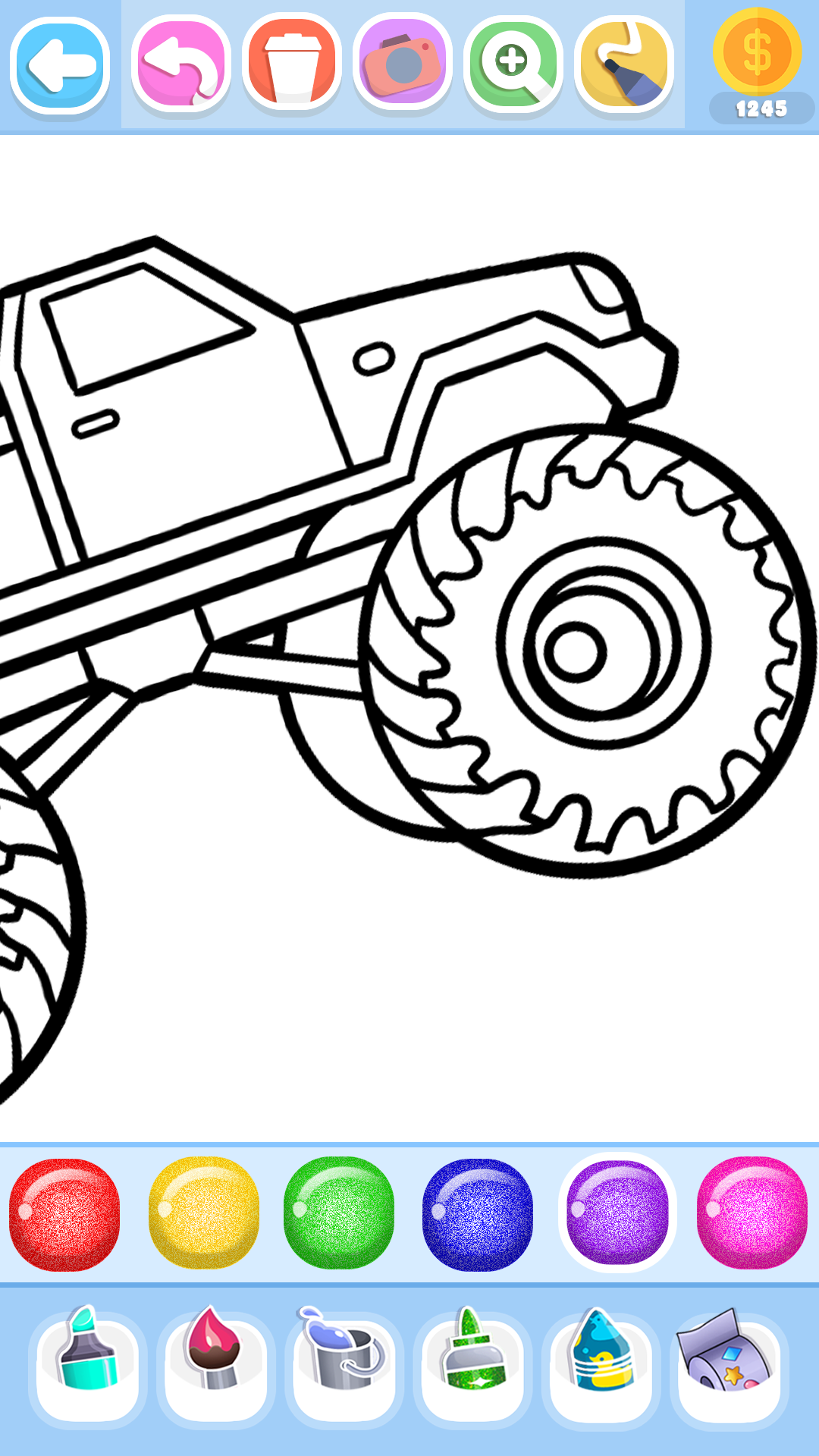 اسکرین شات 6 بازی Monster Car and Truck Coloring