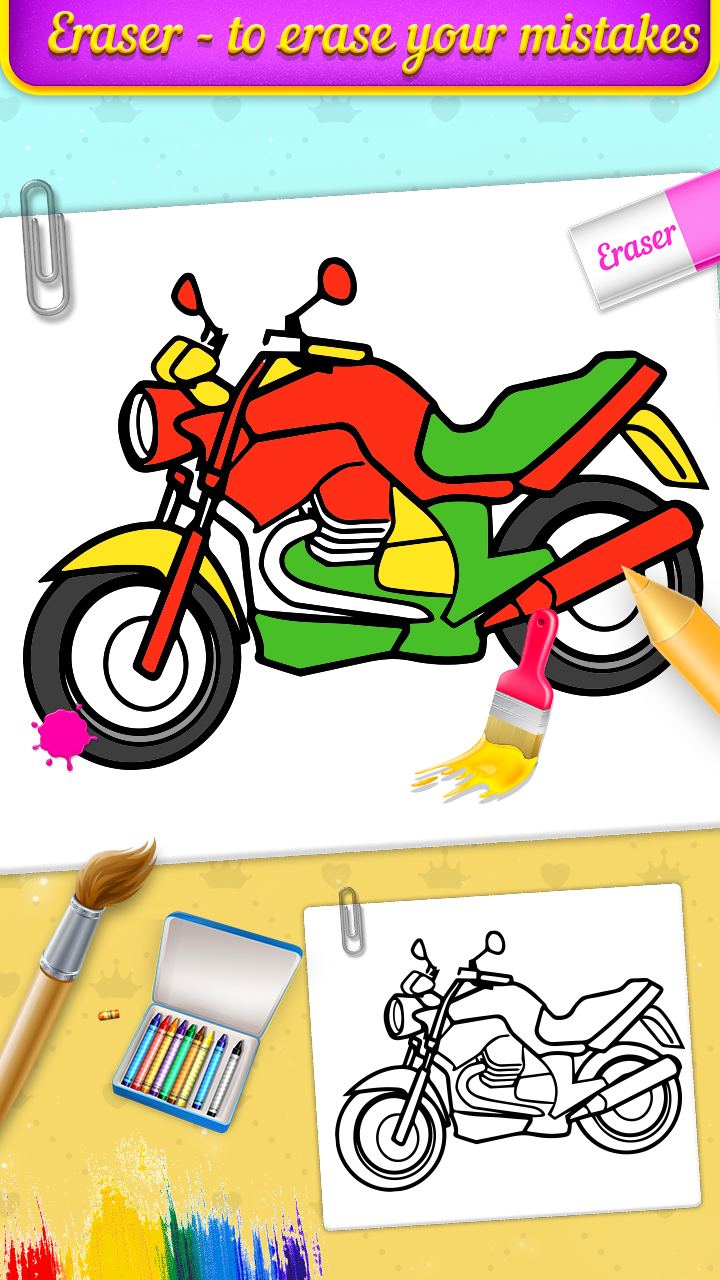 اسکرین شات 5 برنامه Vehicle Coloring Book Game