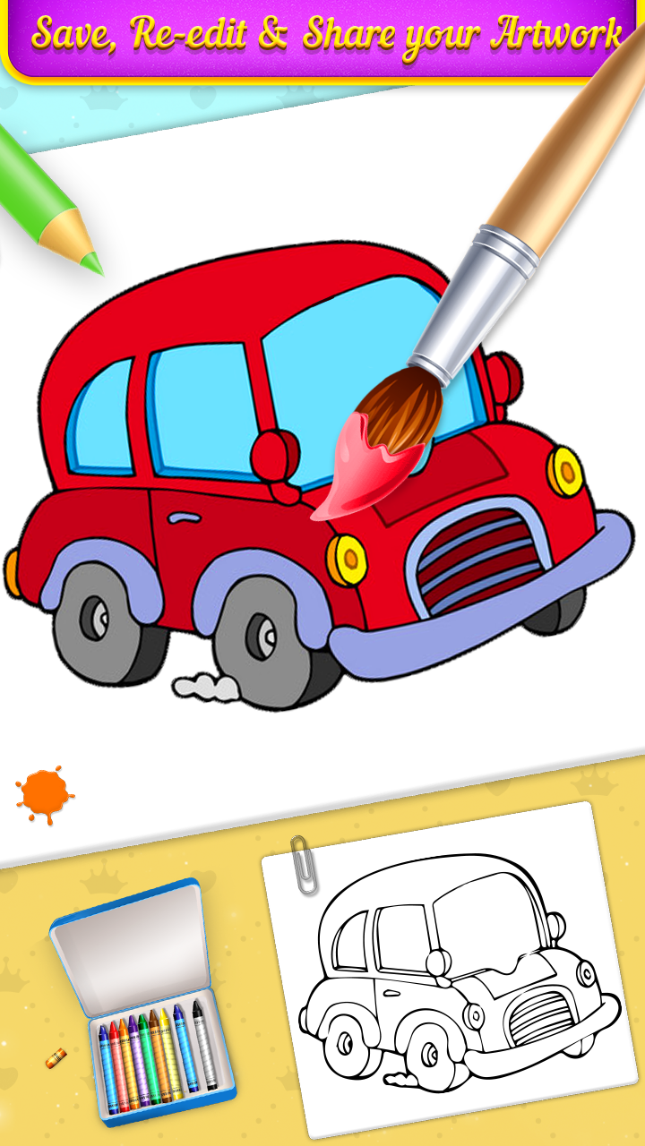 اسکرین شات 7 برنامه Vehicle Coloring Book Game