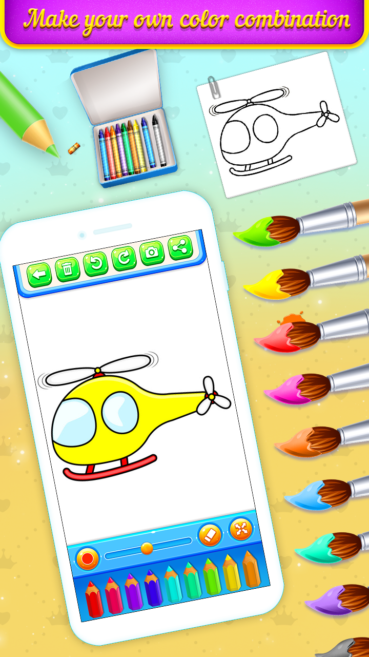 اسکرین شات 4 برنامه Vehicle Coloring Book Game