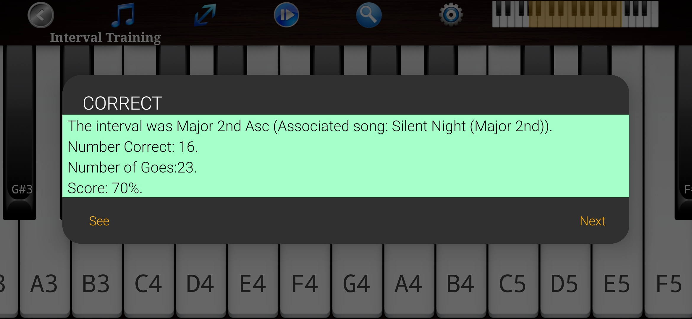 اسکرین شات 3 برنامه Piano Ear Training