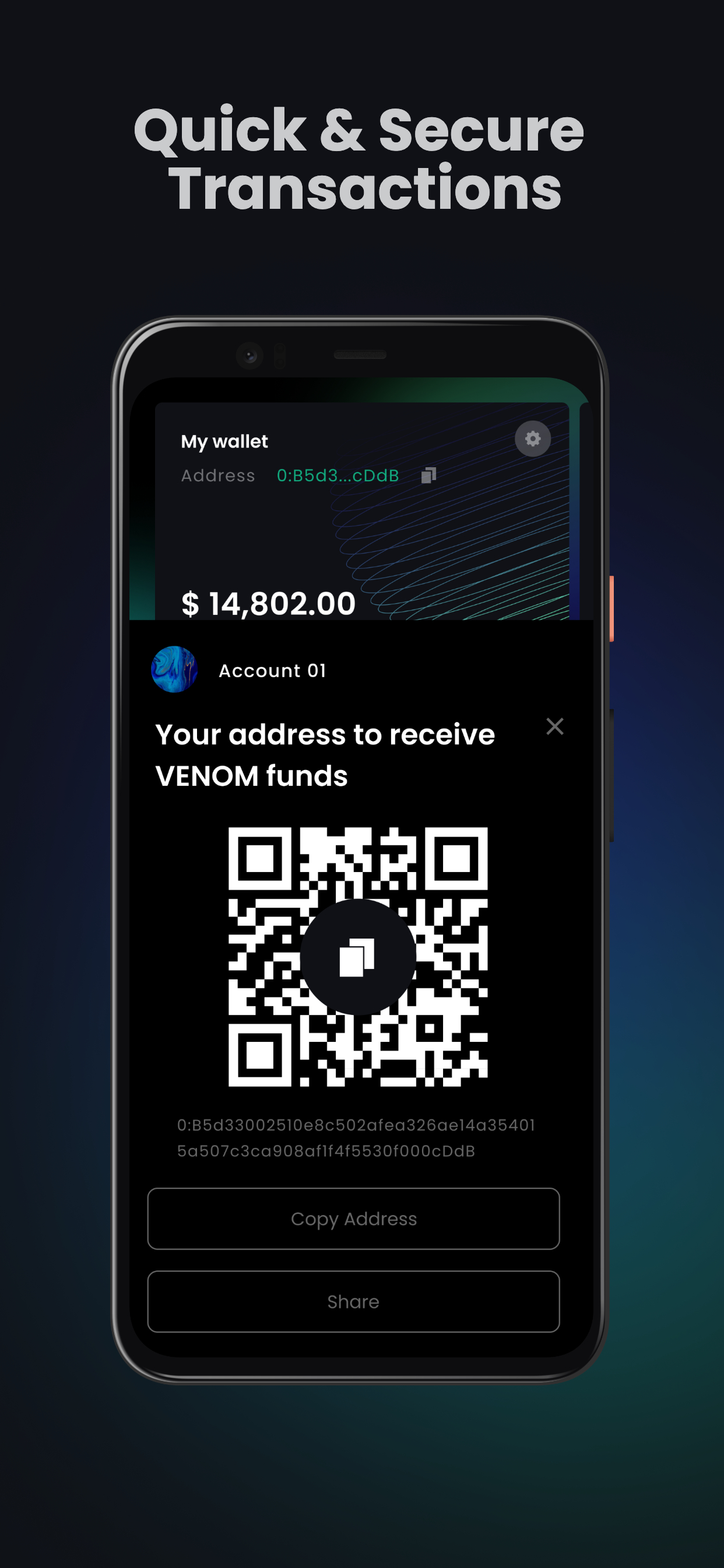 اسکرین شات 3 برنامه Venom Blockchain Wallet