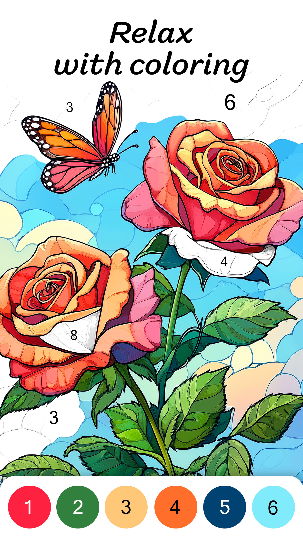 اسکرین شات 1 برنامه Color by Number for Adults