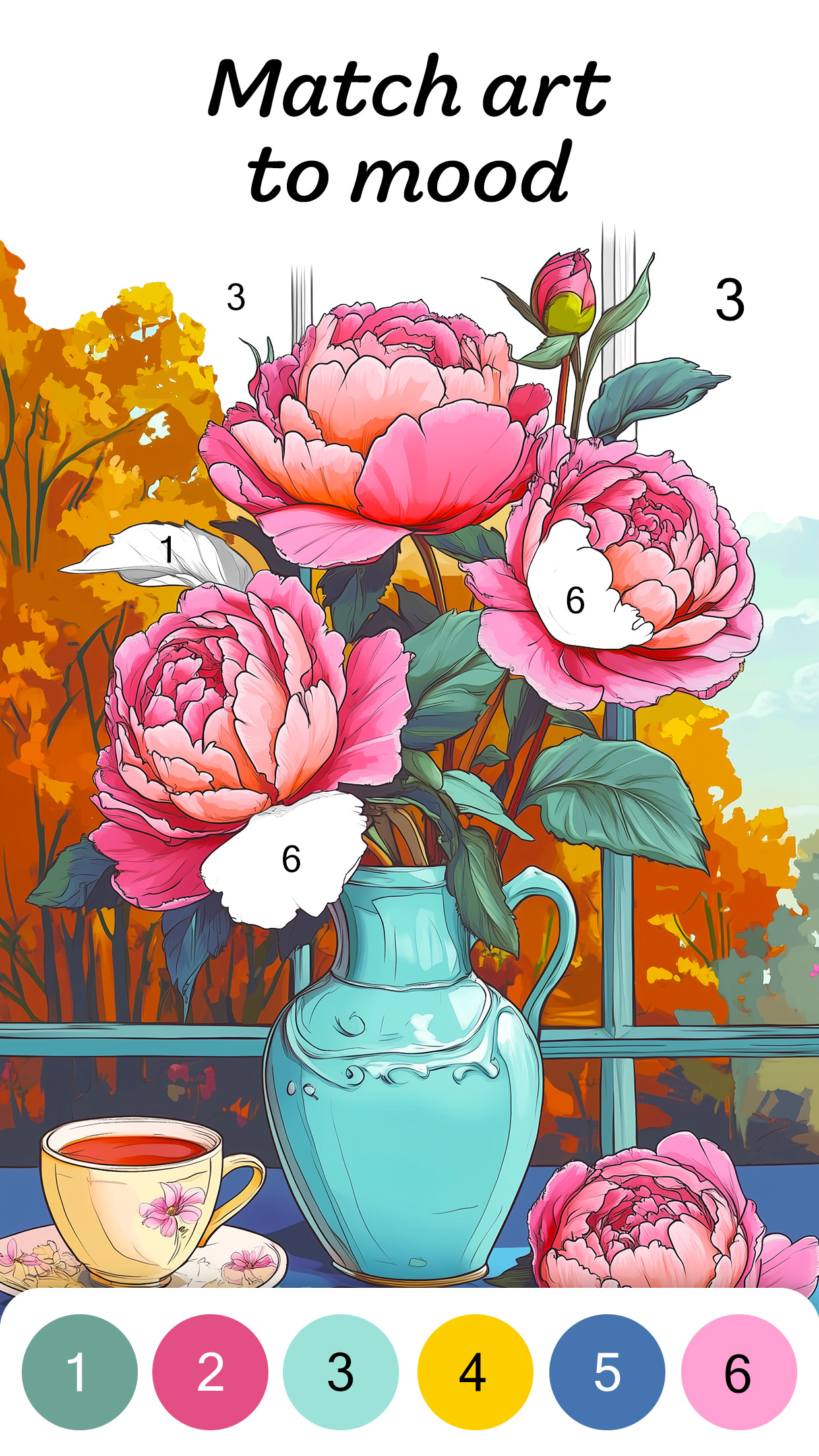 اسکرین شات 5 برنامه Color by Number for Adults