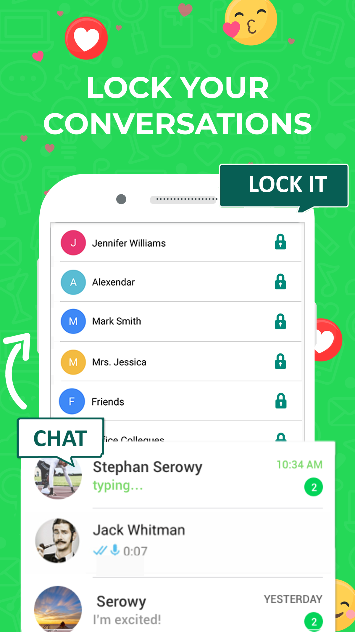 اسکرین شات 1 برنامه Chat Locker for WhatsApp