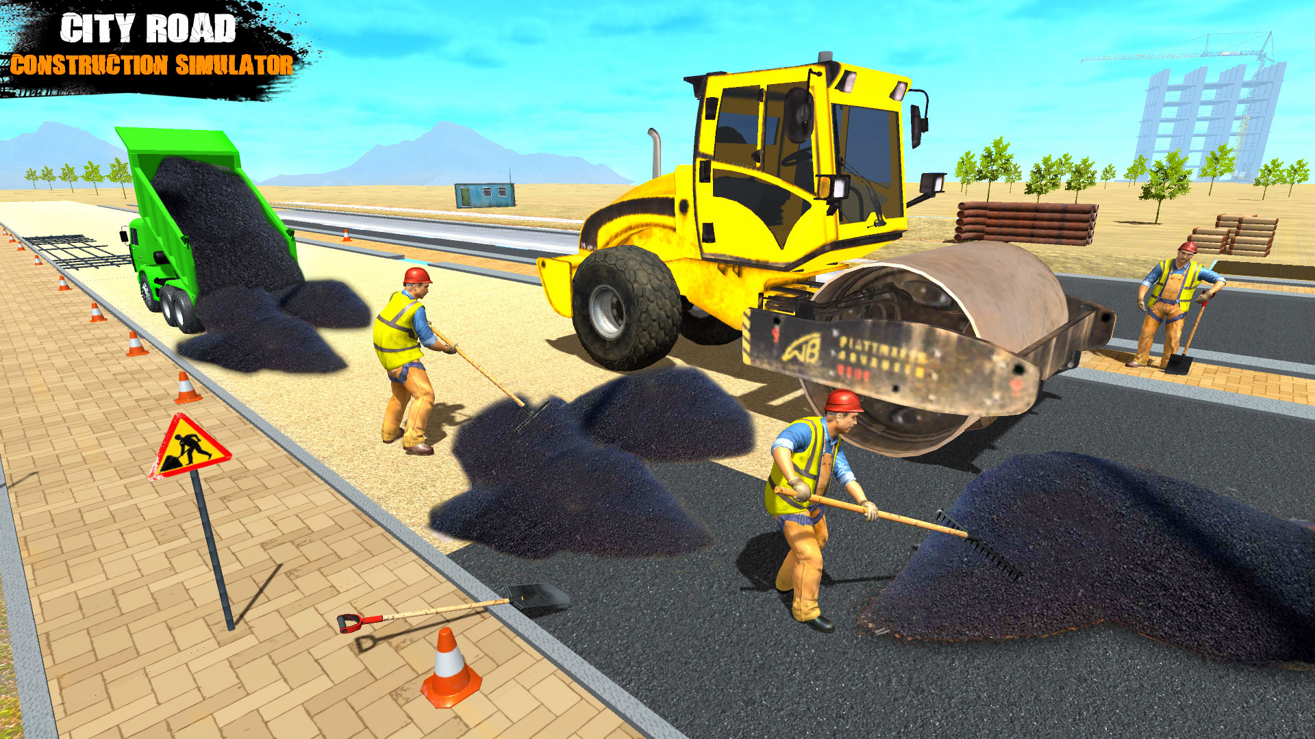اسکرین شات 1 برنامه City Road Construction Games