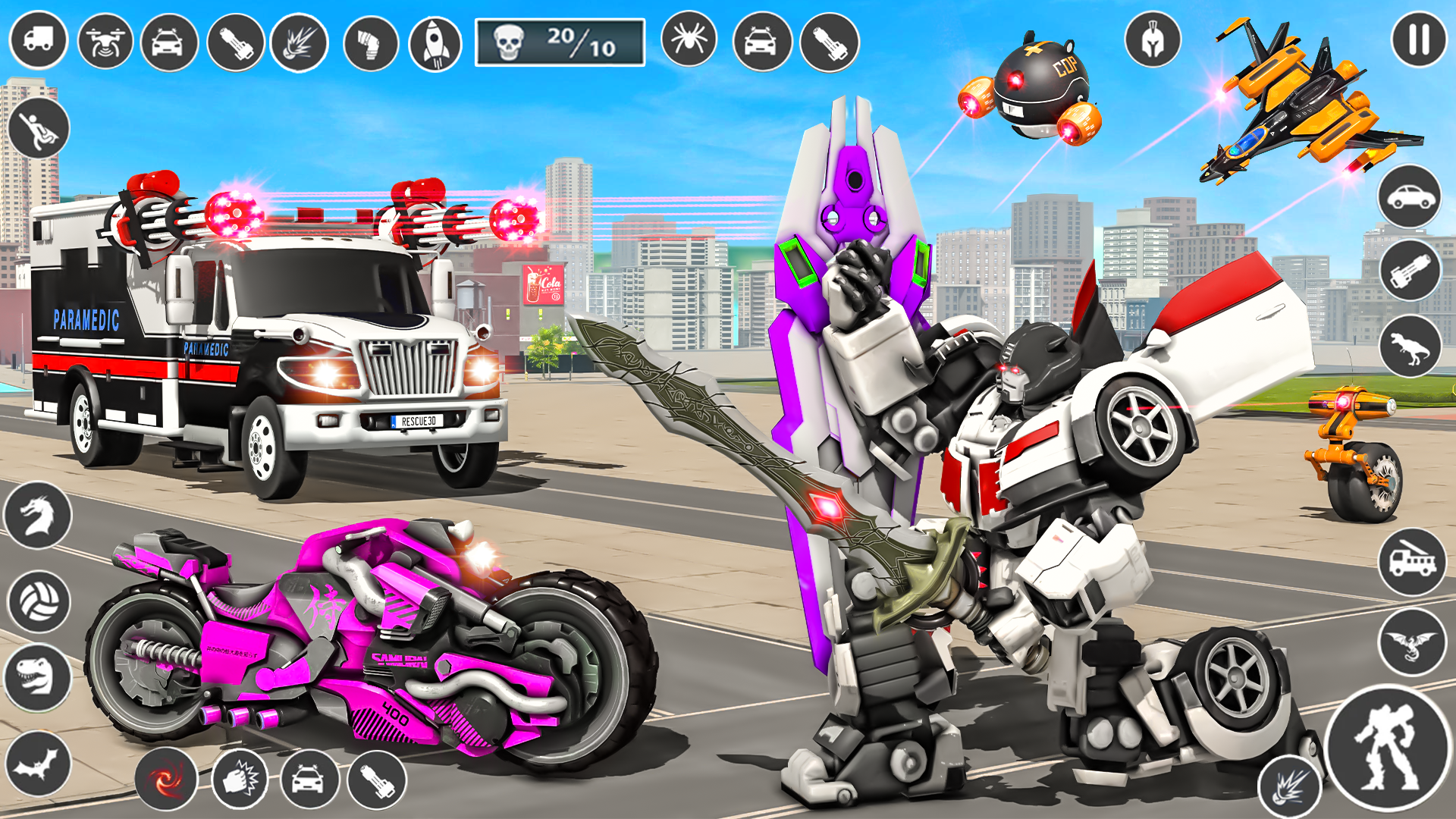 اسکرین شات 5 بازی Ambulance Robot Transform Game