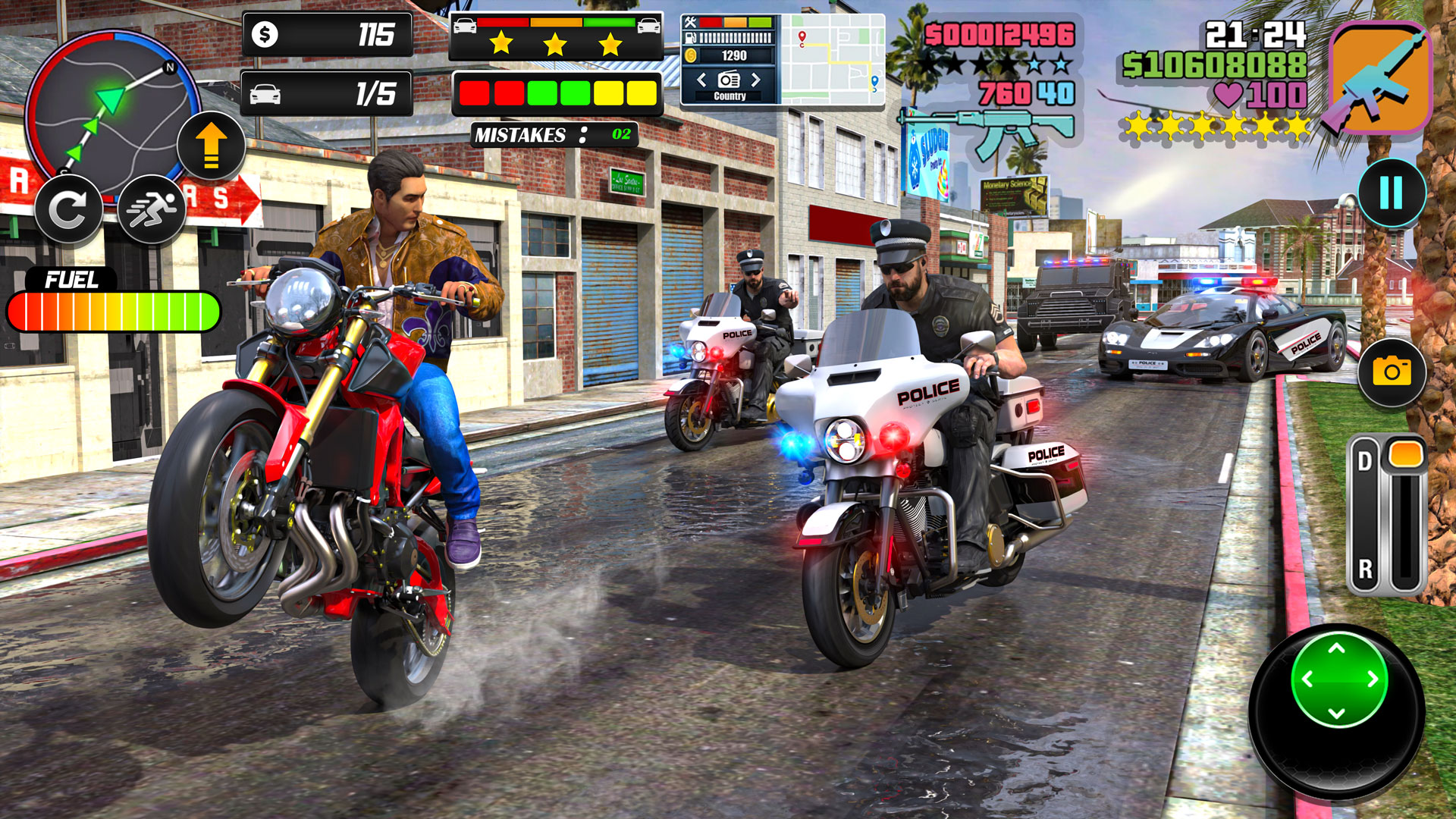 اسکرین شات 3 بازی Bike Chase 3D Police Car Games