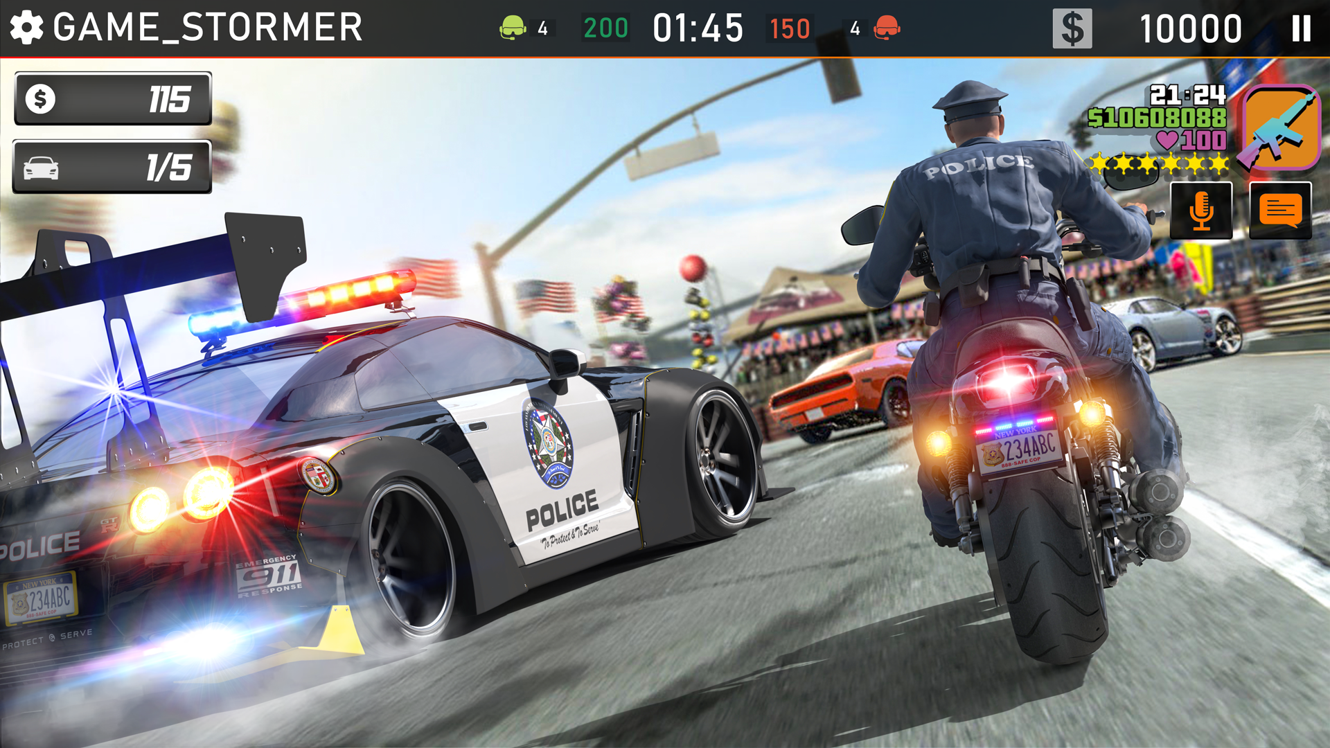 اسکرین شات 1 بازی Bike Chase 3D Police Car Games