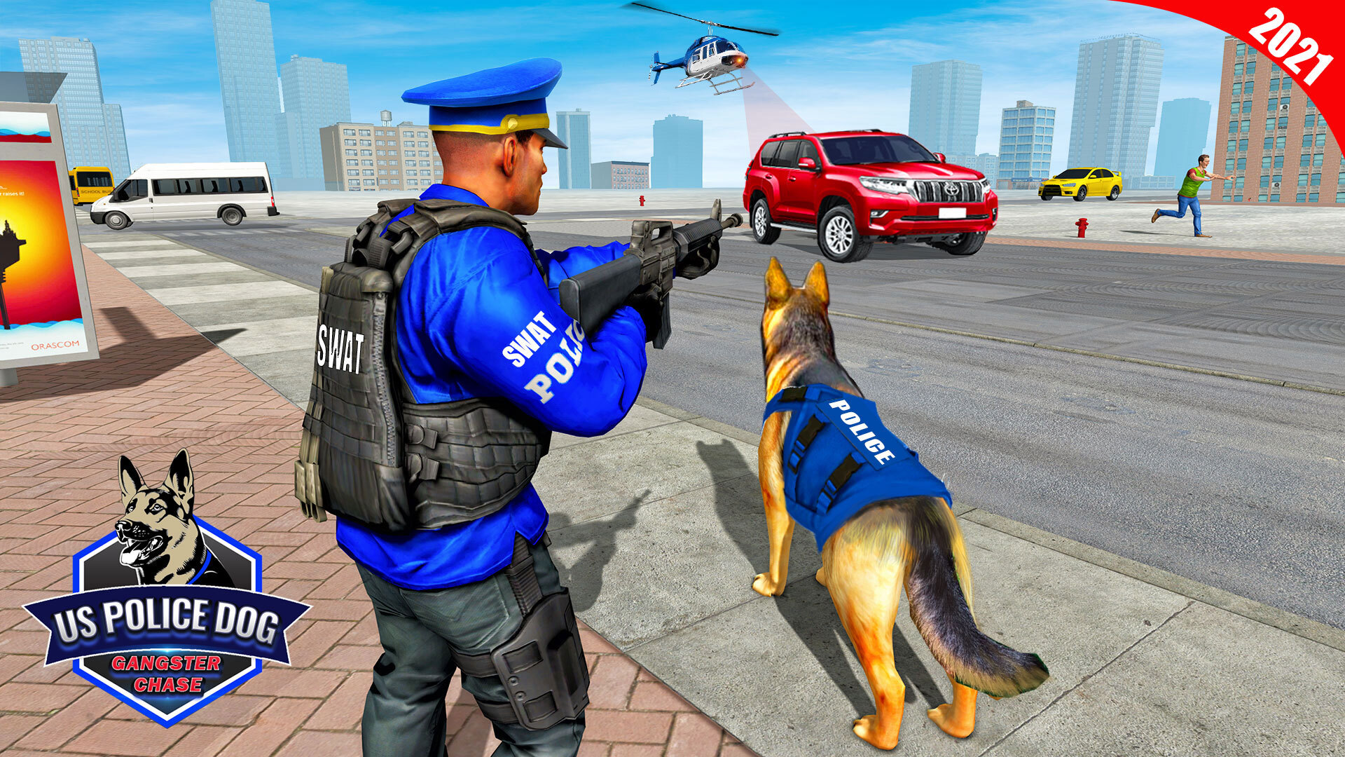 اسکرین شات 3 برنامه US Police Dog Crime Chase Game