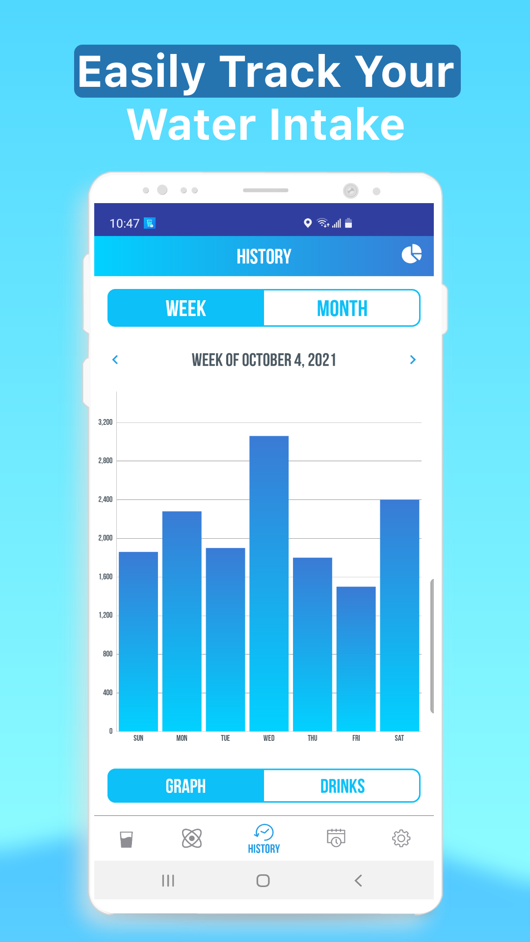 اسکرین شات 5 برنامه Water Reminder - Daily Tracker