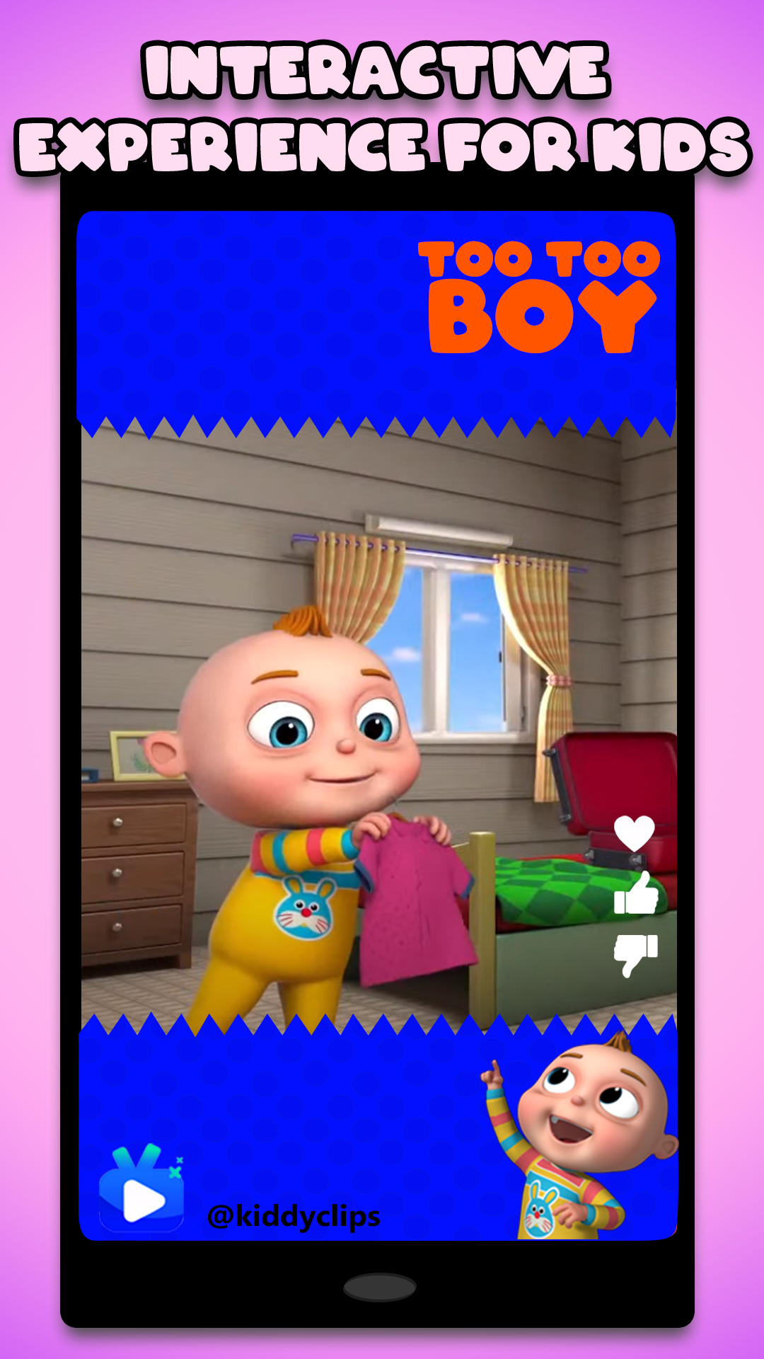 اسکرین شات 2 برنامه Kiddy Clips - Fun Kids Reels