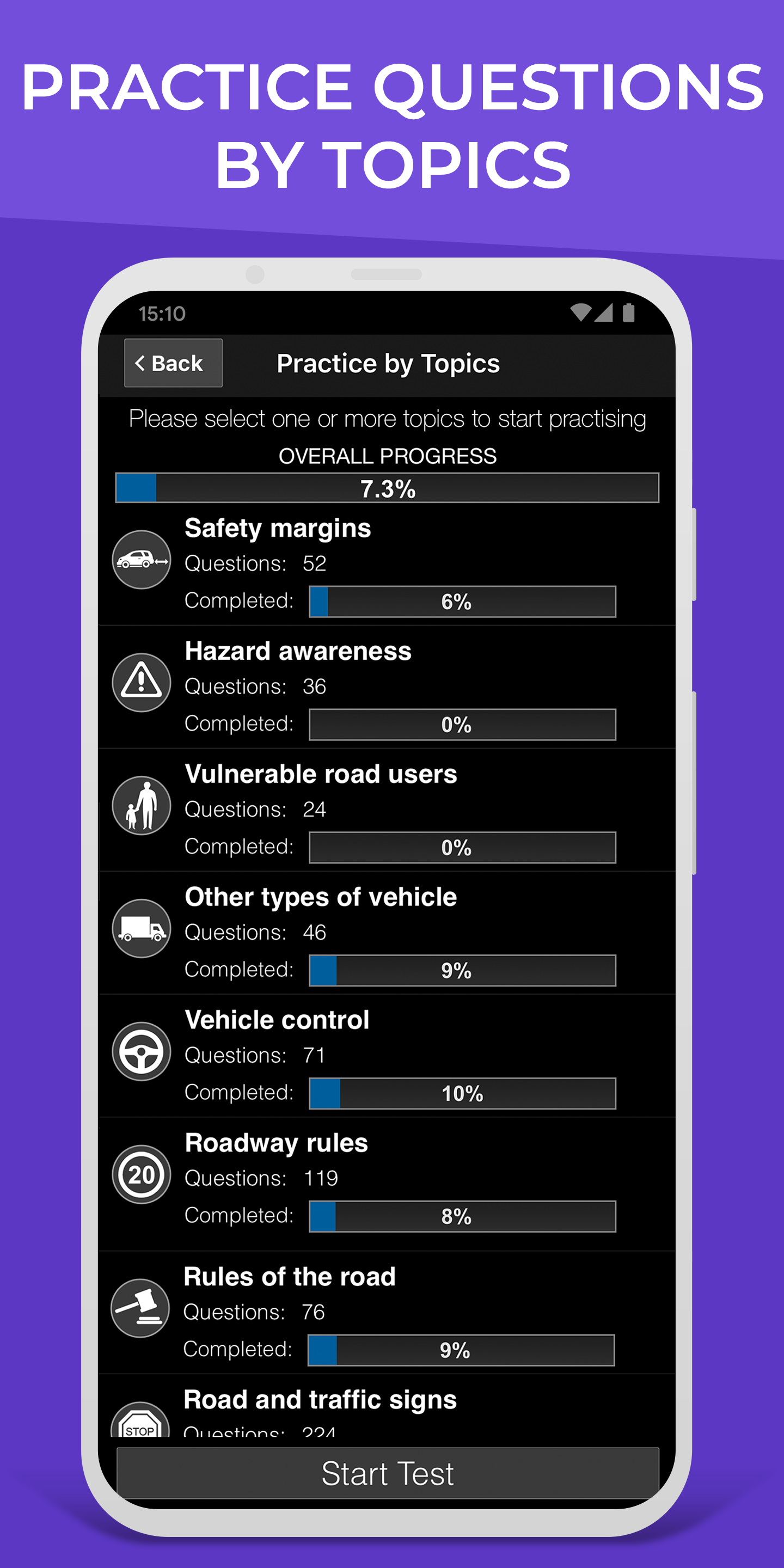 اسکرین شات 5 برنامه Drivers Ed: US Driving Test