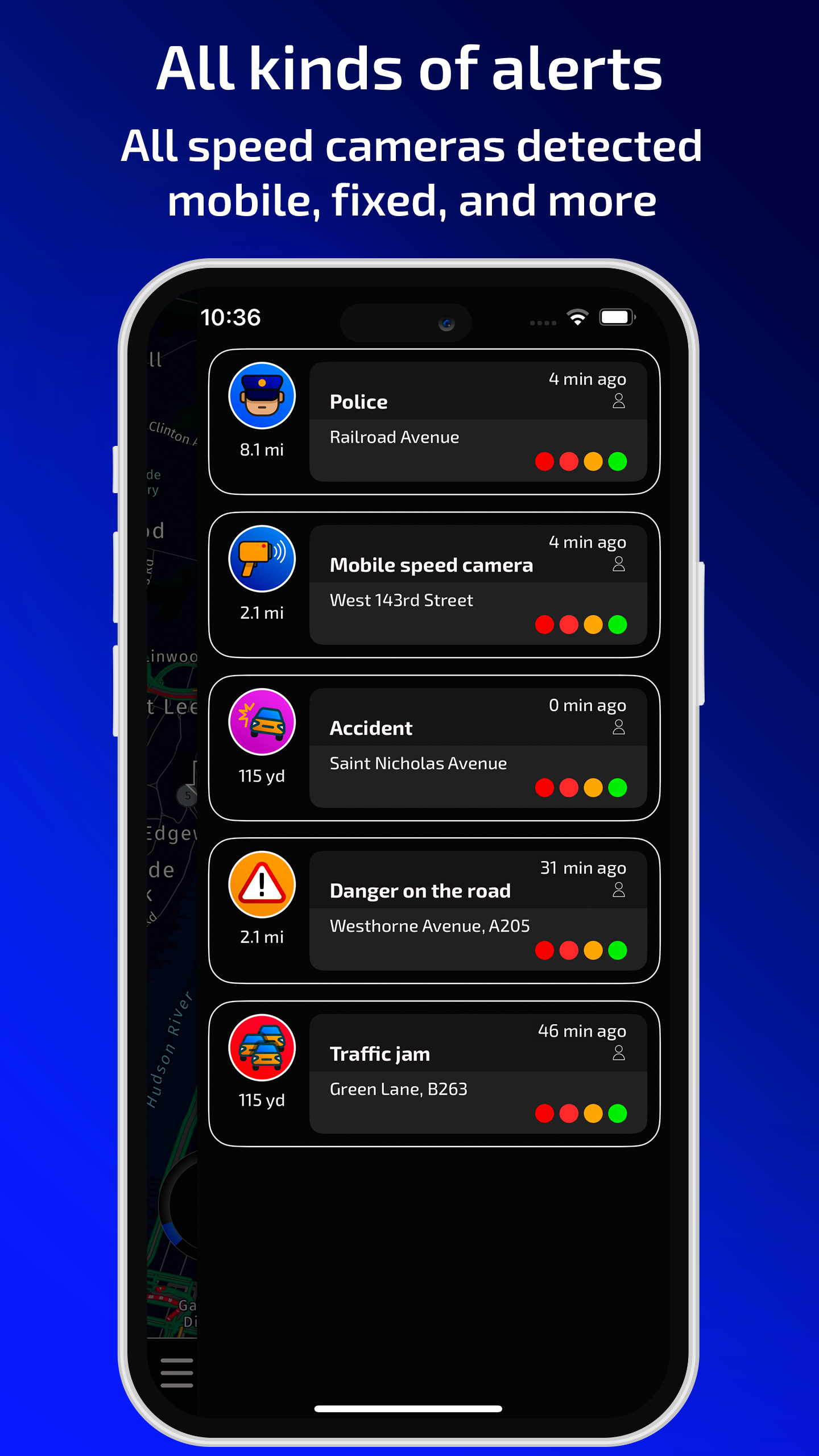 اسکرین شات 4 برنامه Radarbot Speed Camera Detector