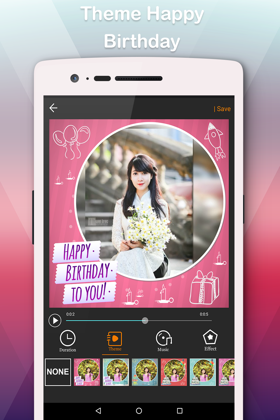 اسکرین شات 3 برنامه Happy Birthday Video Maker