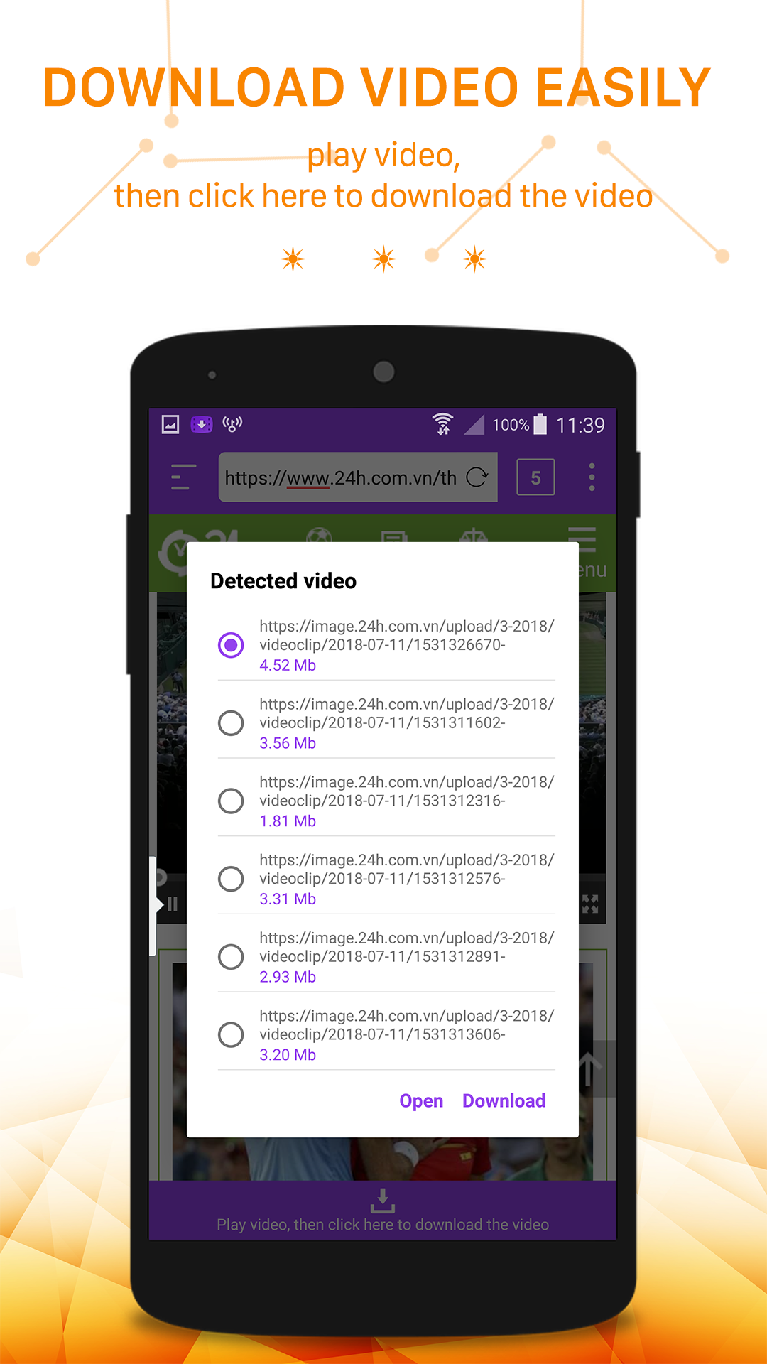 اسکرین شات 2 برنامه Video Downloader
