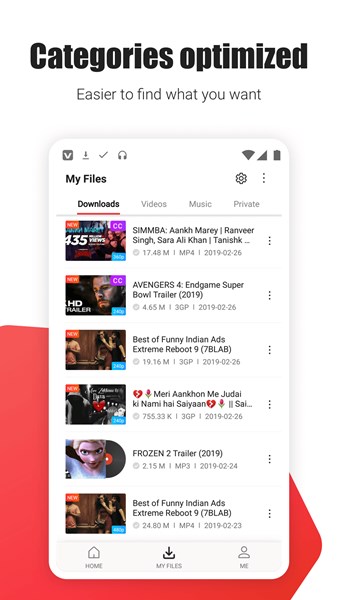 اسکرین شات 2 برنامه VidMate YouTube Video Downloader