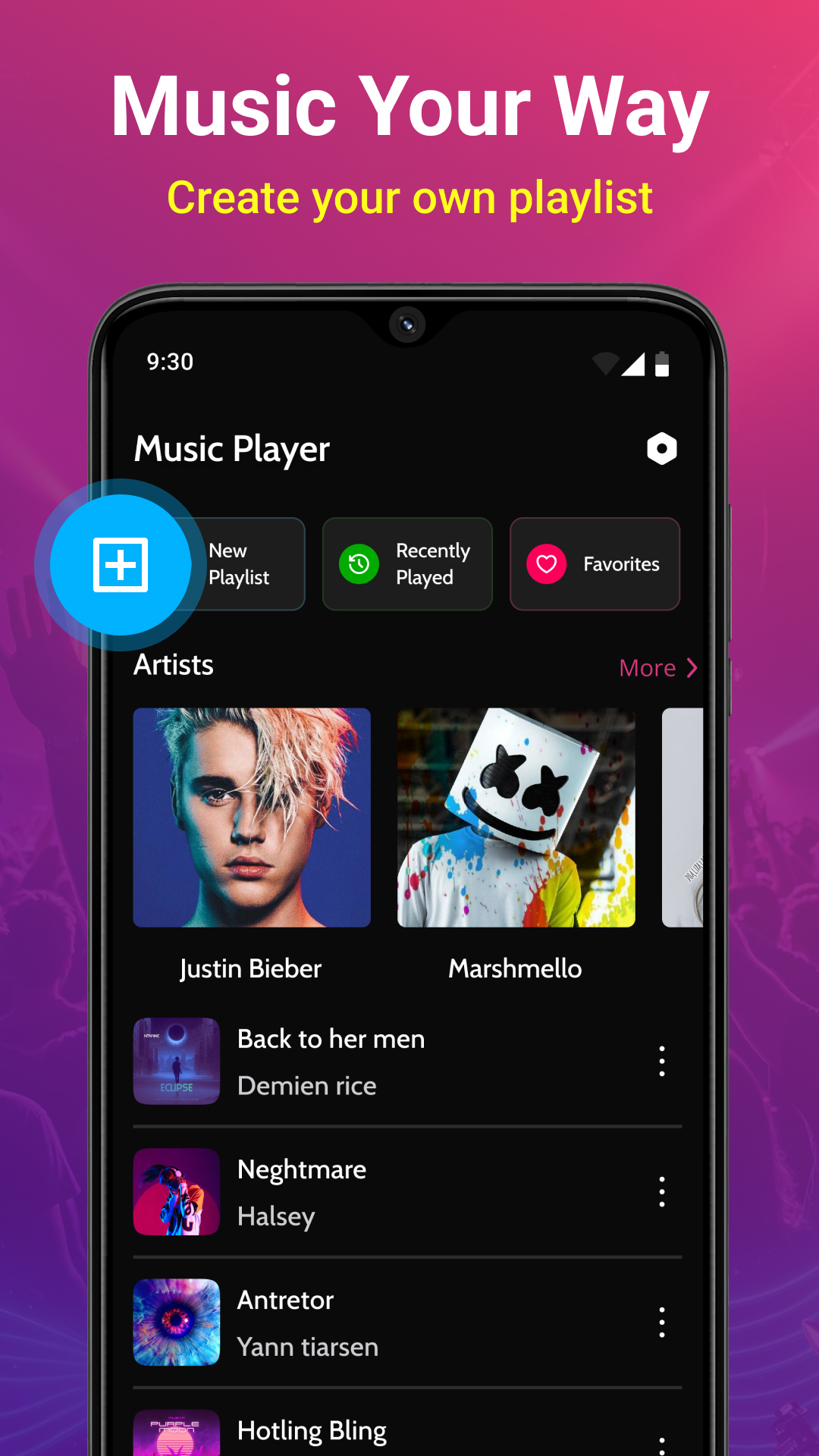 اسکرین شات 3 برنامه Music Player - MP3 Player