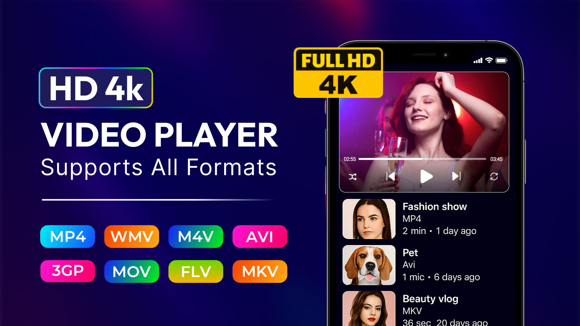 اسکرین شات 1 برنامه HD Video & Music Player